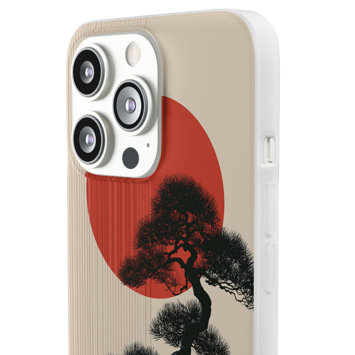 Crimson Sun Bonsai · Lite Phone Case for iPhone · Beige