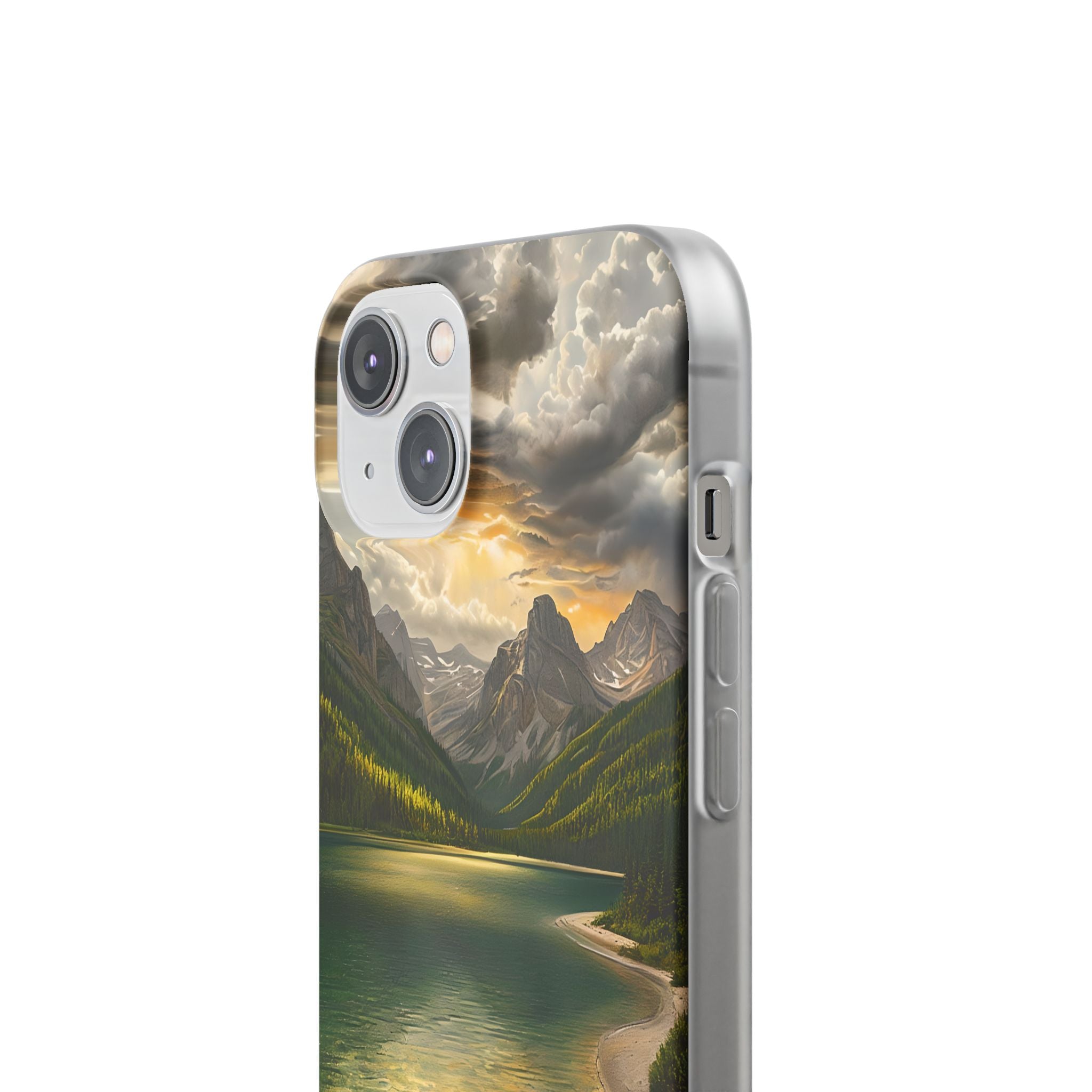 Gilded Mountain Lake · Soft Phone Case for iPhone
