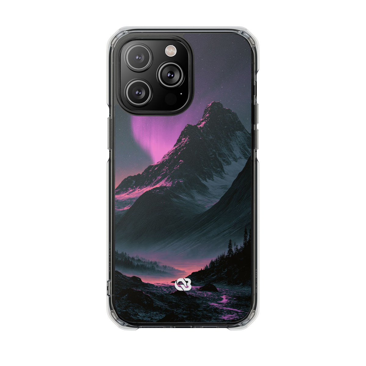 Arctic Aurora Summit · Clear Impact Magnetic Phone Case for iPhone · Black