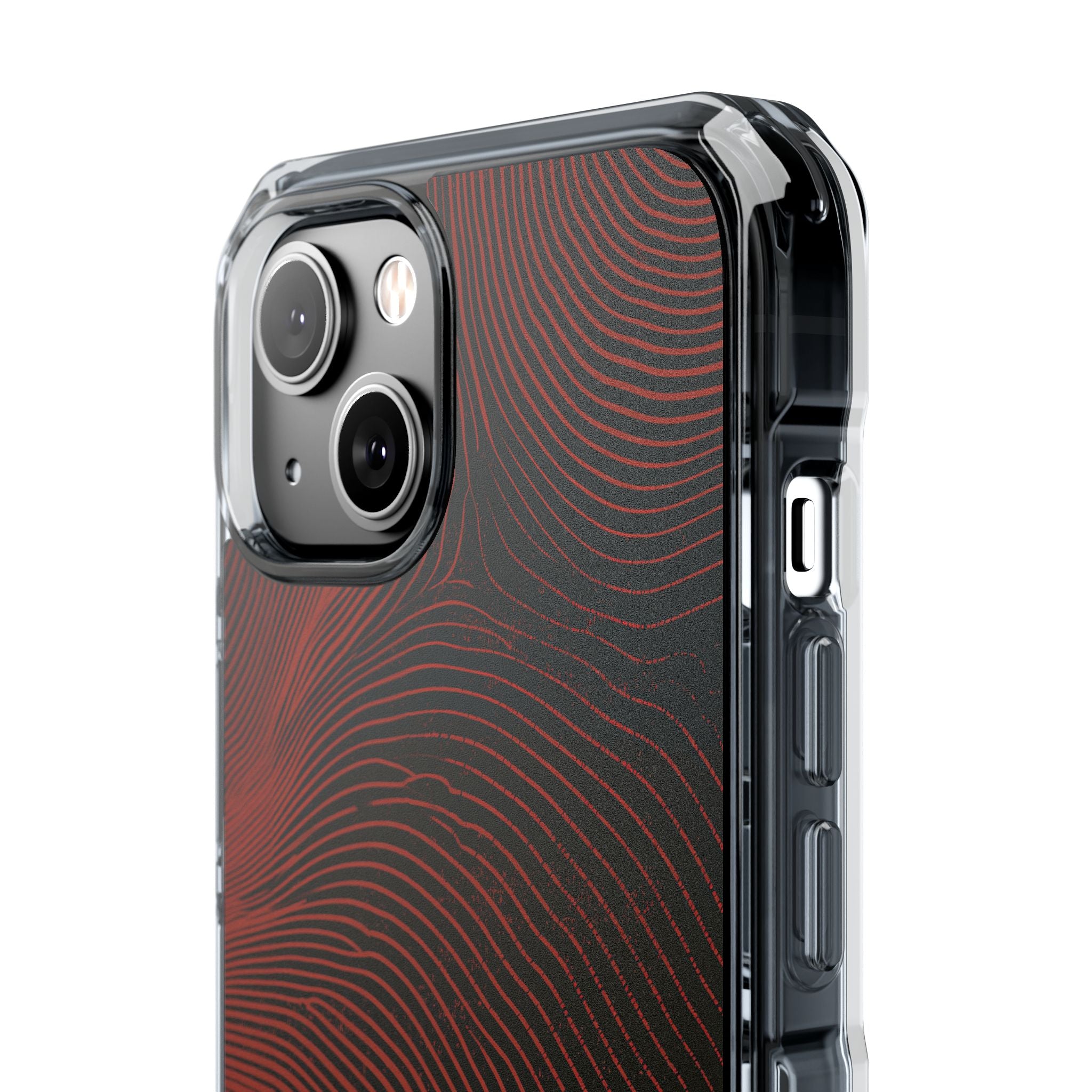 Red Impact MagSafe Phone Case for iPhone - Terracotta Nerve Map