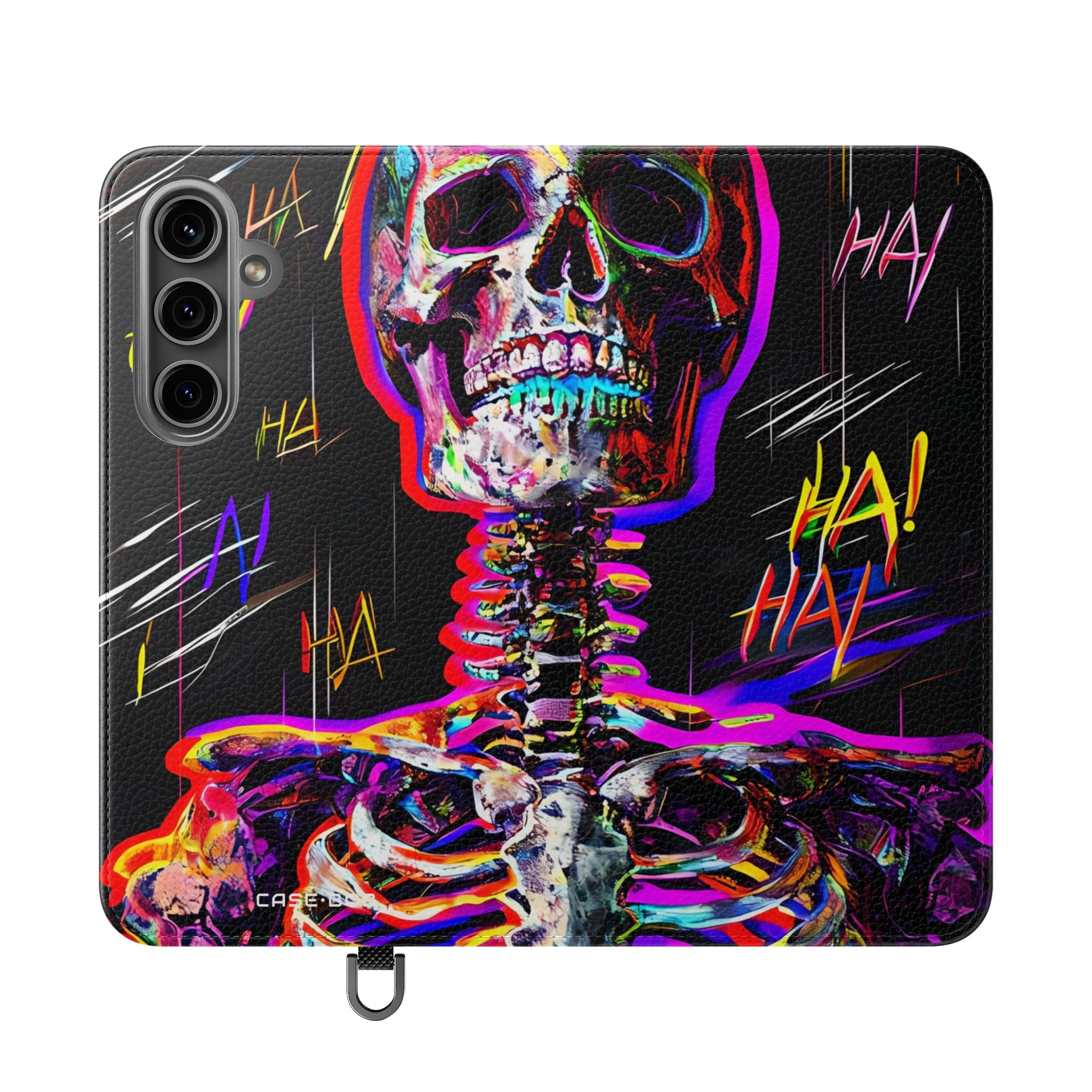 Neon Skeleton Laughter - Samsung S24 Plus Case - Wallet