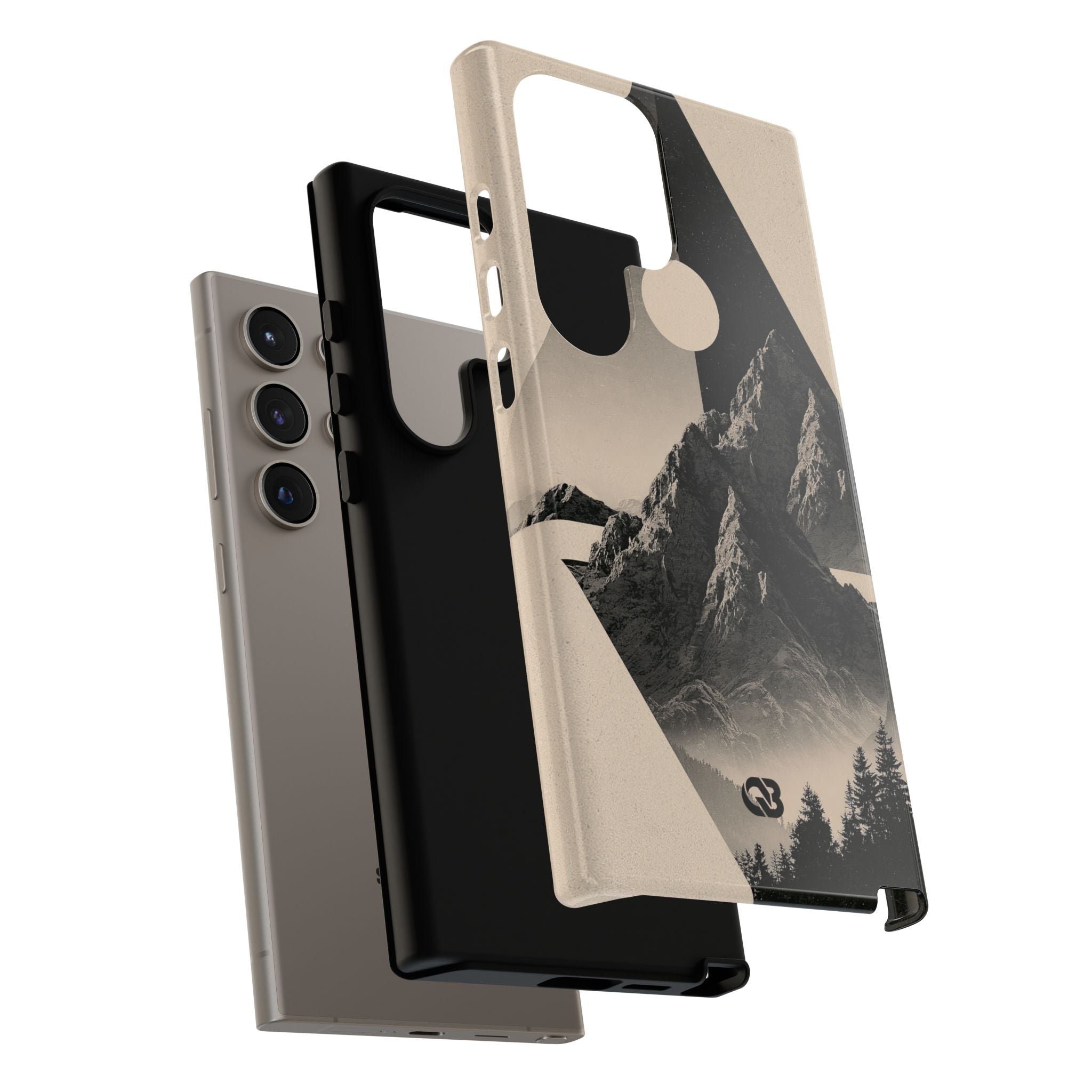 Beige Tough Phone Case for Samsung - Obsidian Summit Parchment