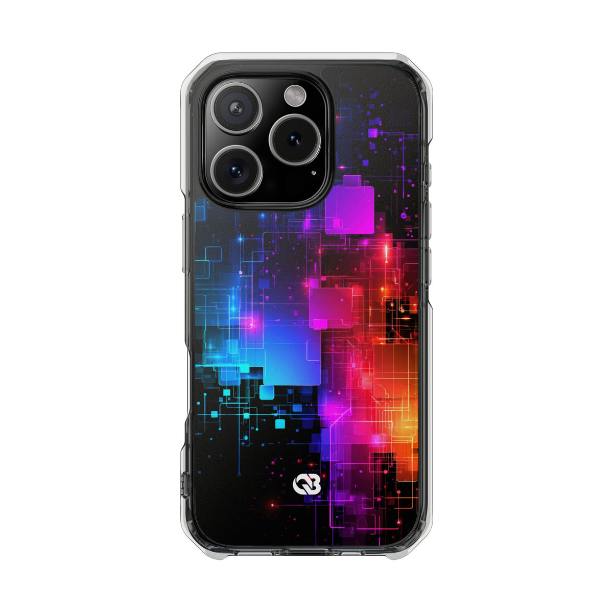 Spectral Circuit Grid · Clear Impact Magnetic Phone Case for iPhone · Black