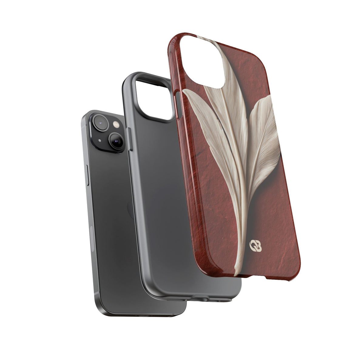 Carved Ivory Plume · Tough Phone Case for iPhone · Red