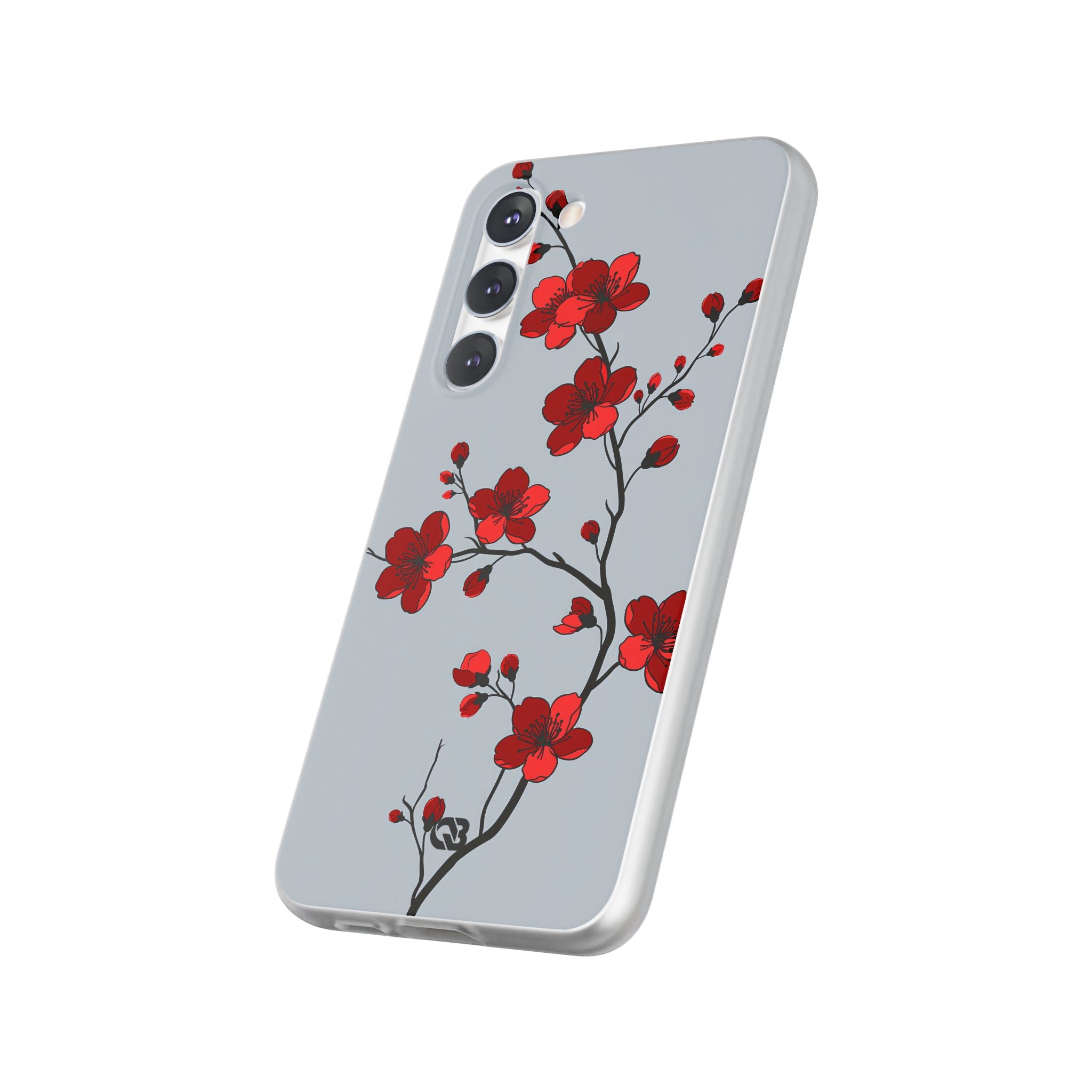Grey Lite Phone Case for Samsung - Crimson Blossom Onyx