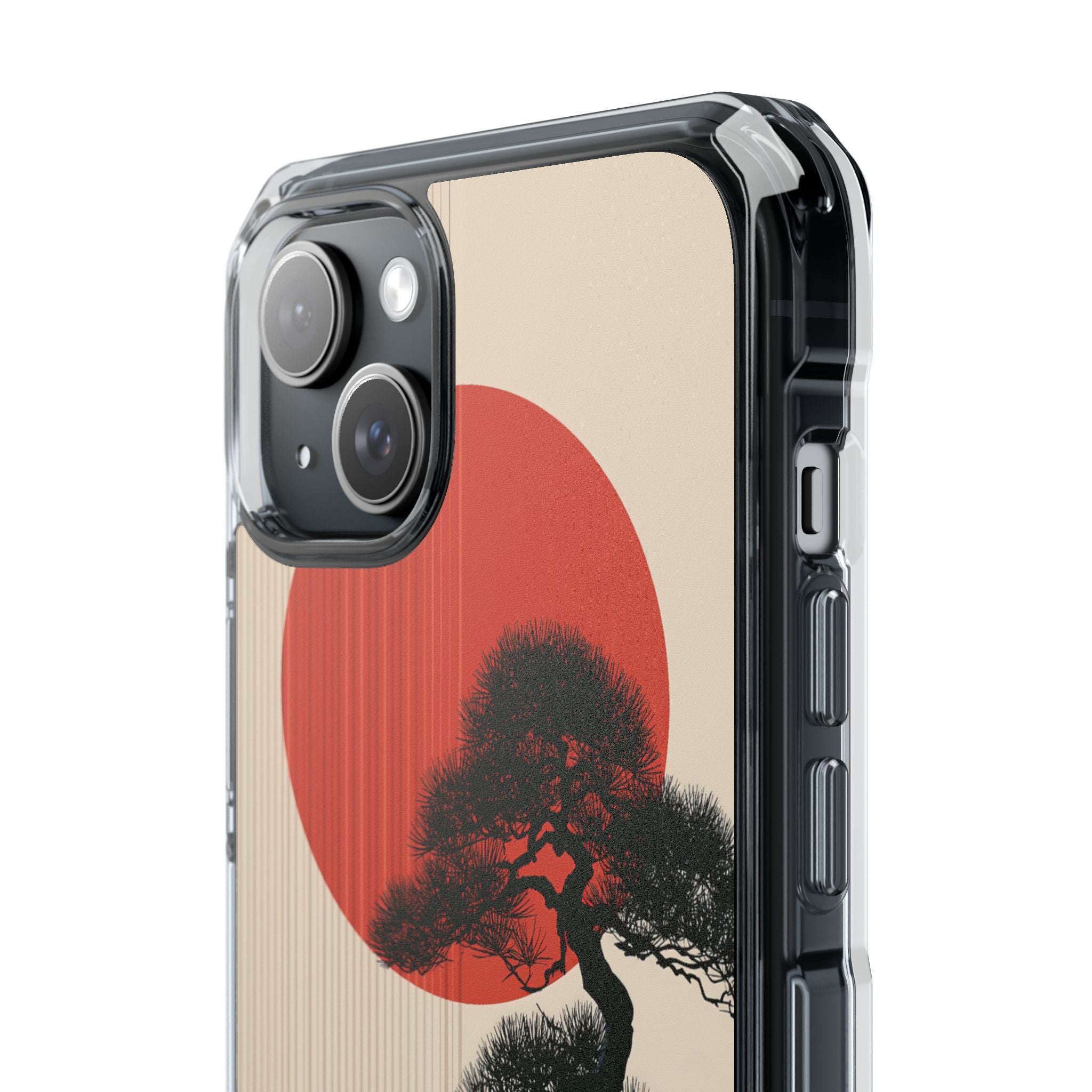Beige Impact MagSafe Phone Case for iPhone - Kyoto Crimson Pine