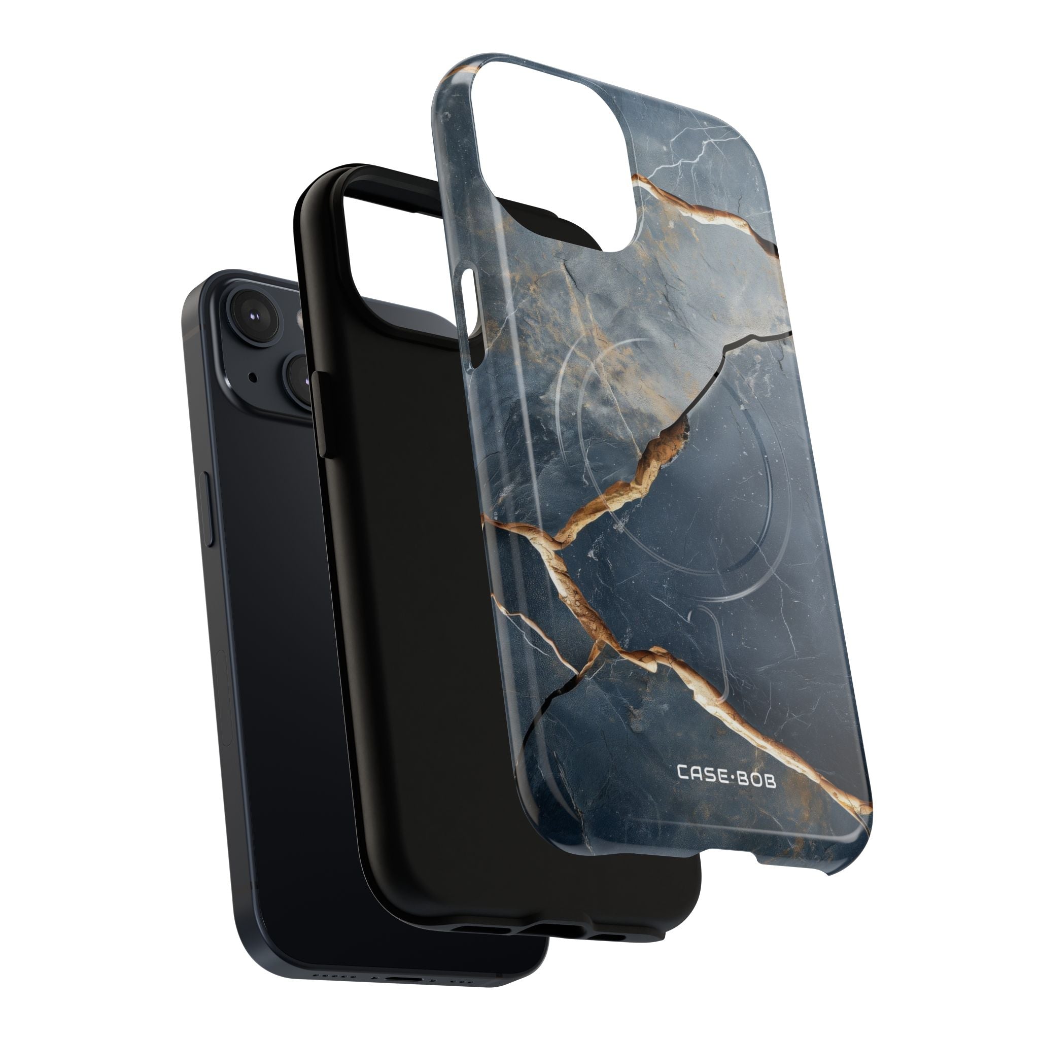 Jagged Vein Navy iPhone 14 Case - Tough+