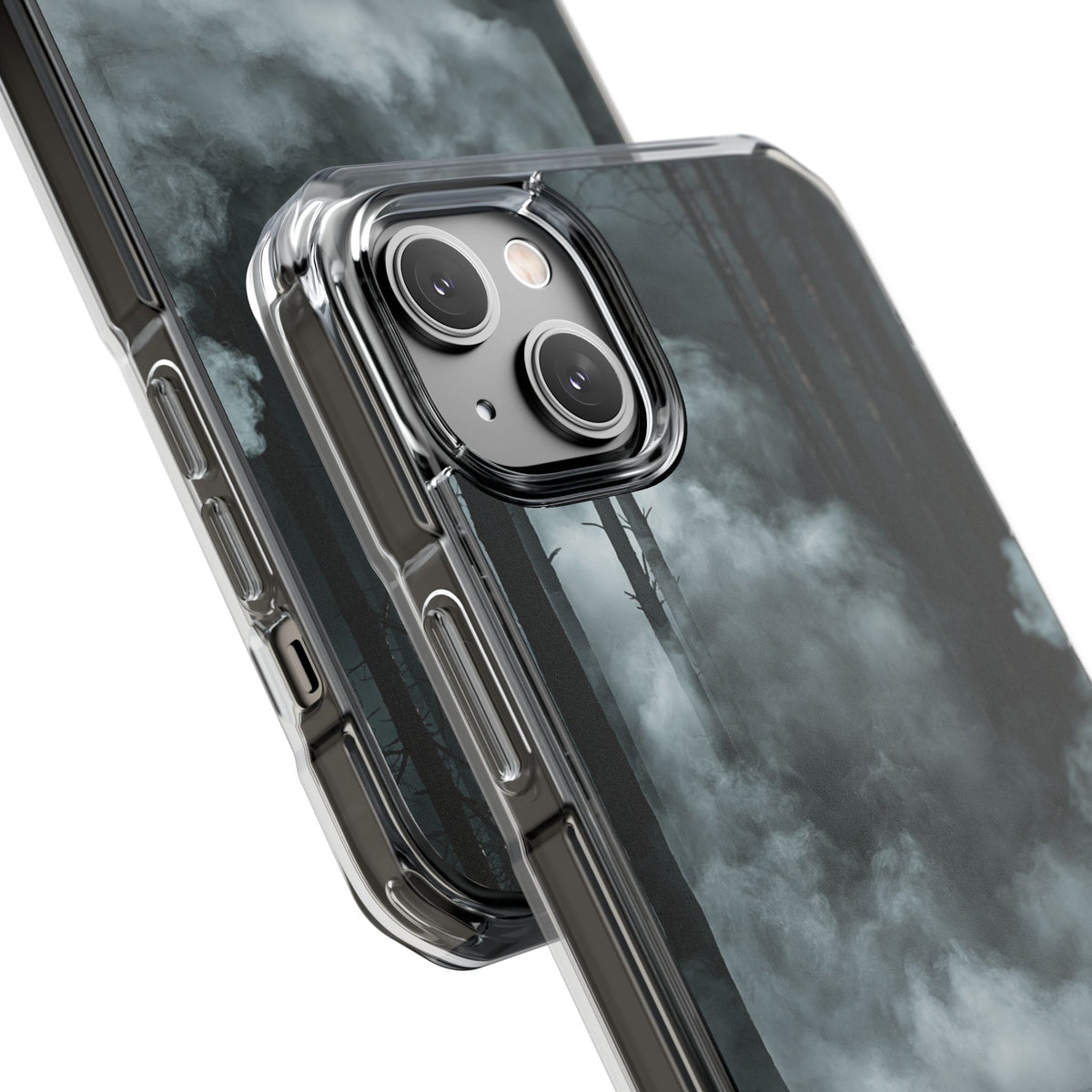 Shadowed Pine Mist · Clear Impact Magnetic Phone Case for iPhone · Black