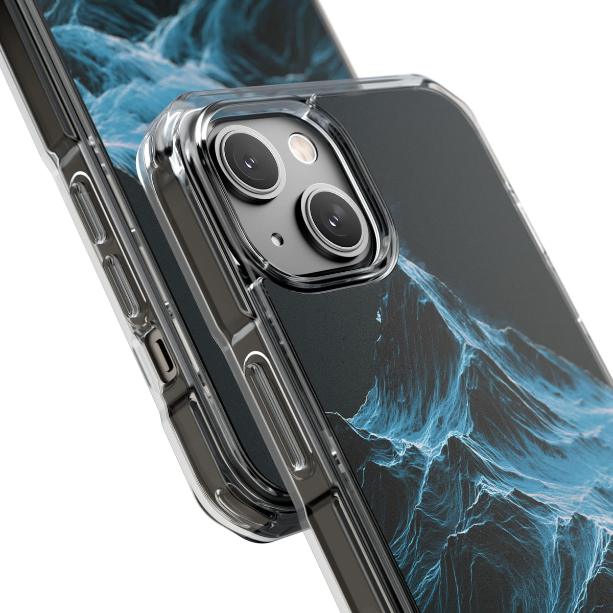 Nordic Frost Peak · Clear Impact Magnetic Phone Case for iPhone · Blue
