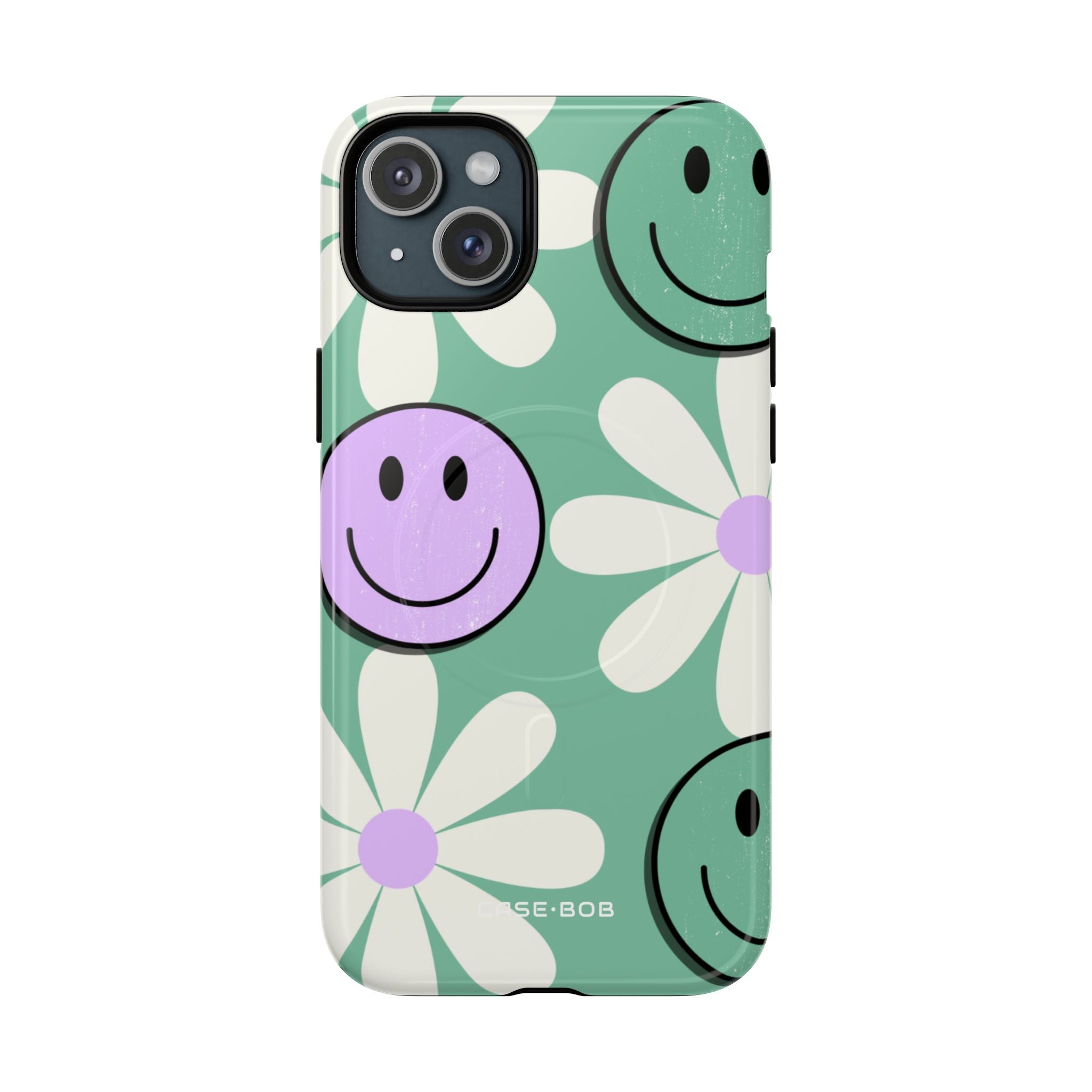 Smiley Daisy Glow iPhone 15 Plus Hoesje - Tough+