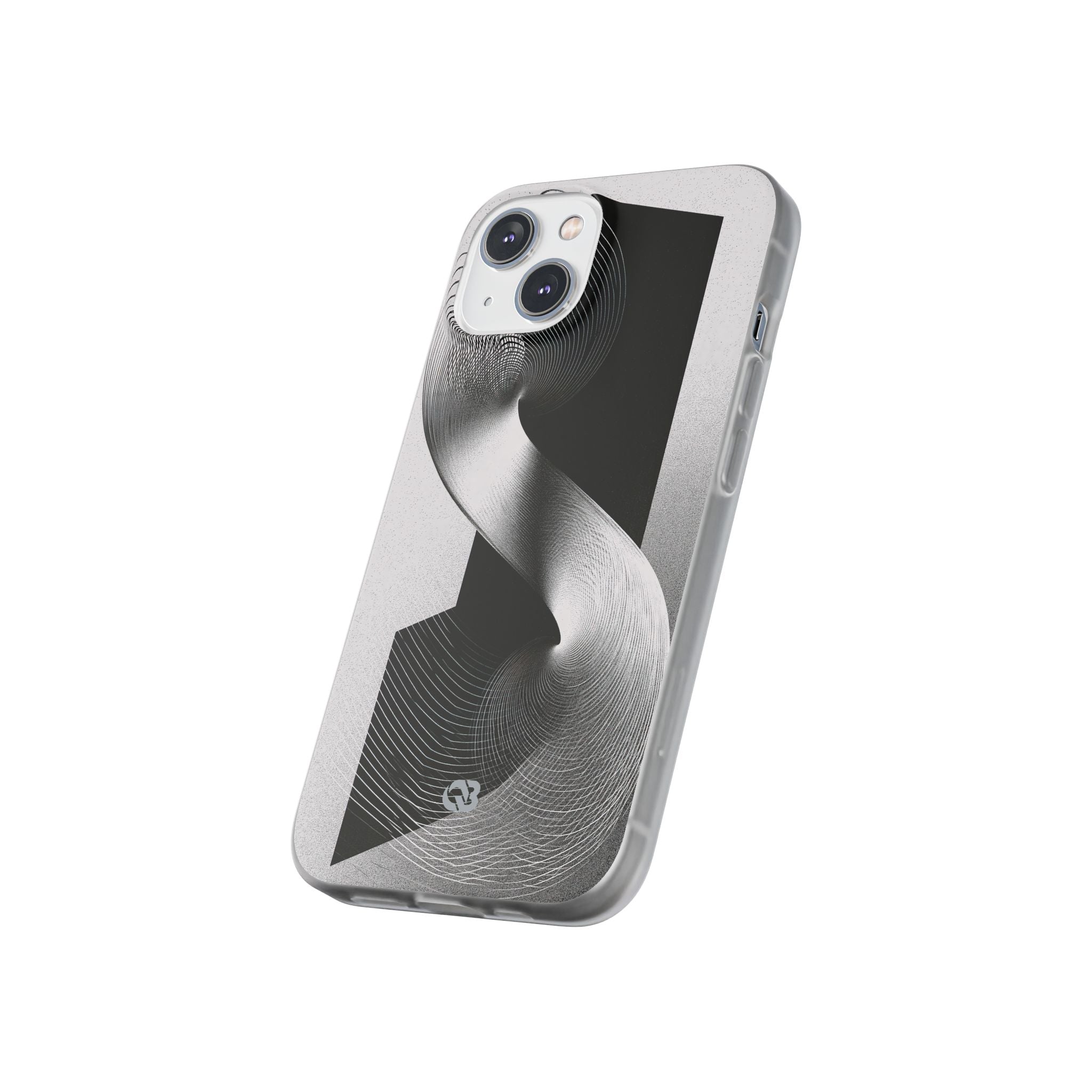 Grey Lite Phone Case for iPhone - Obsidian Moiré Wave