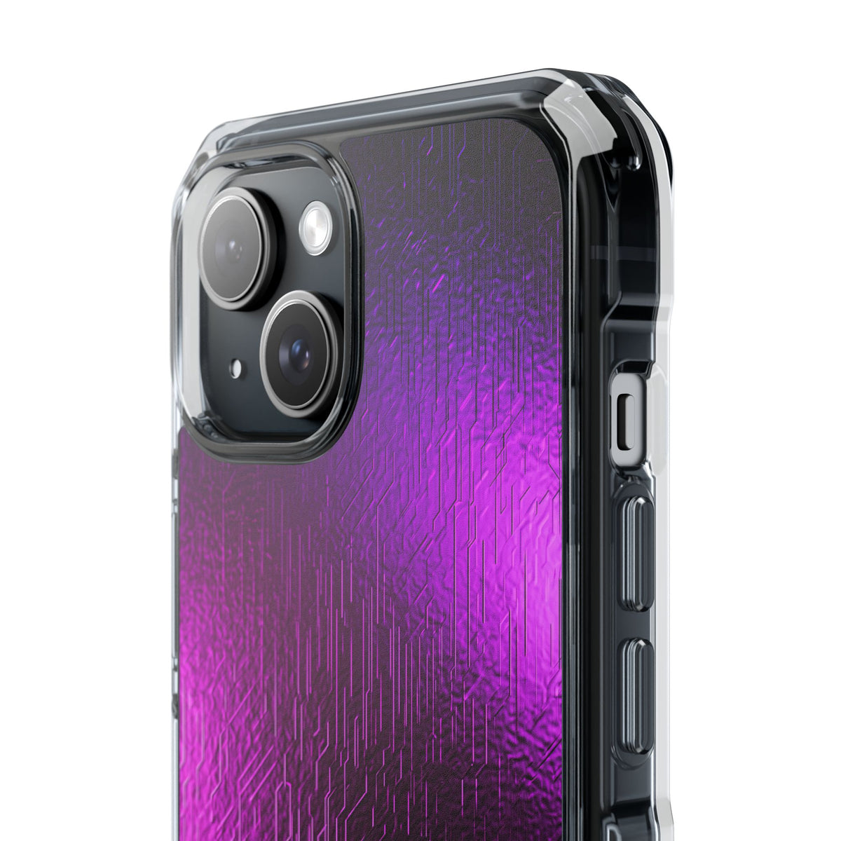 Violet Cyber Circuit · Clear Impact Magnetic Phone Case for iPhone · Purple