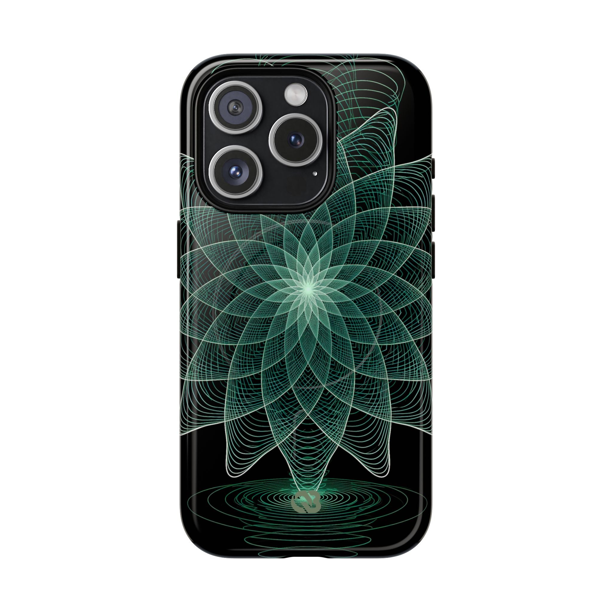 Green Tough 2.0 Magsafe Phone Case for iPhone - Cyan Signal Bloom