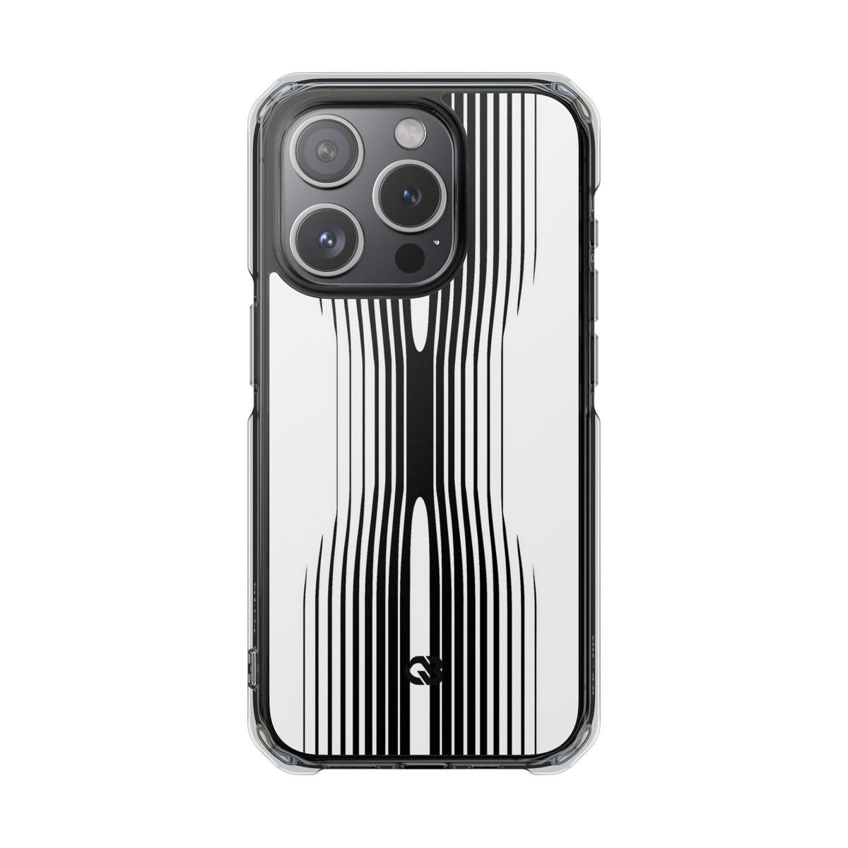 White Impact MagSafe Phone Case for iPhone - Kinetic Mono Distortion