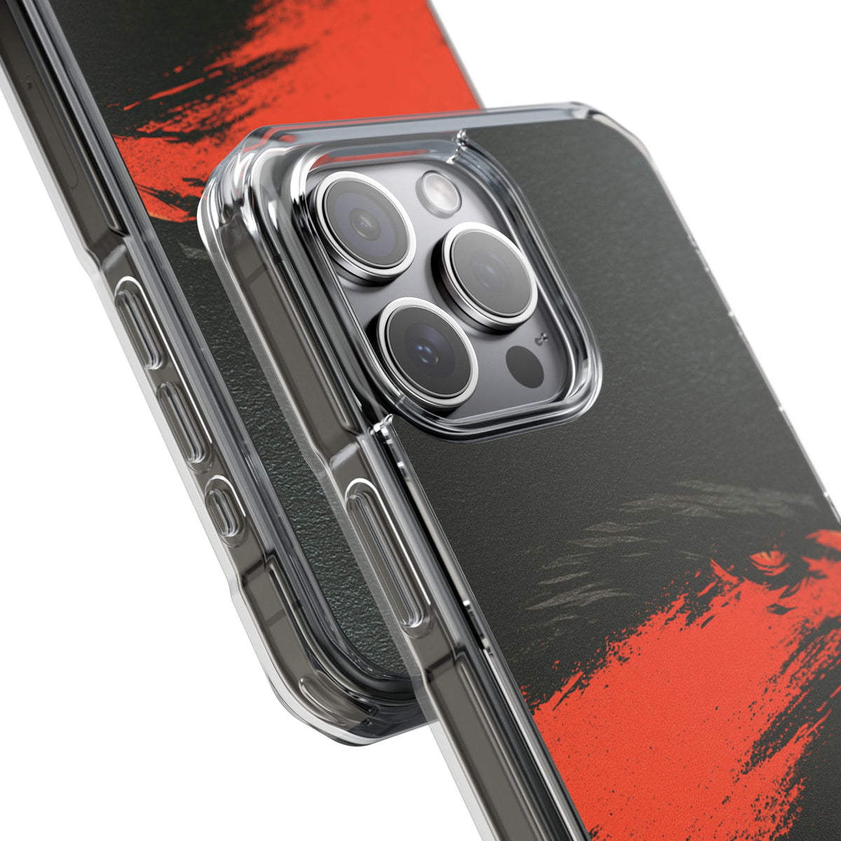 Crimson Raptor Noir · Clear Impact Magnetic Phone Case for iPhone · Black
