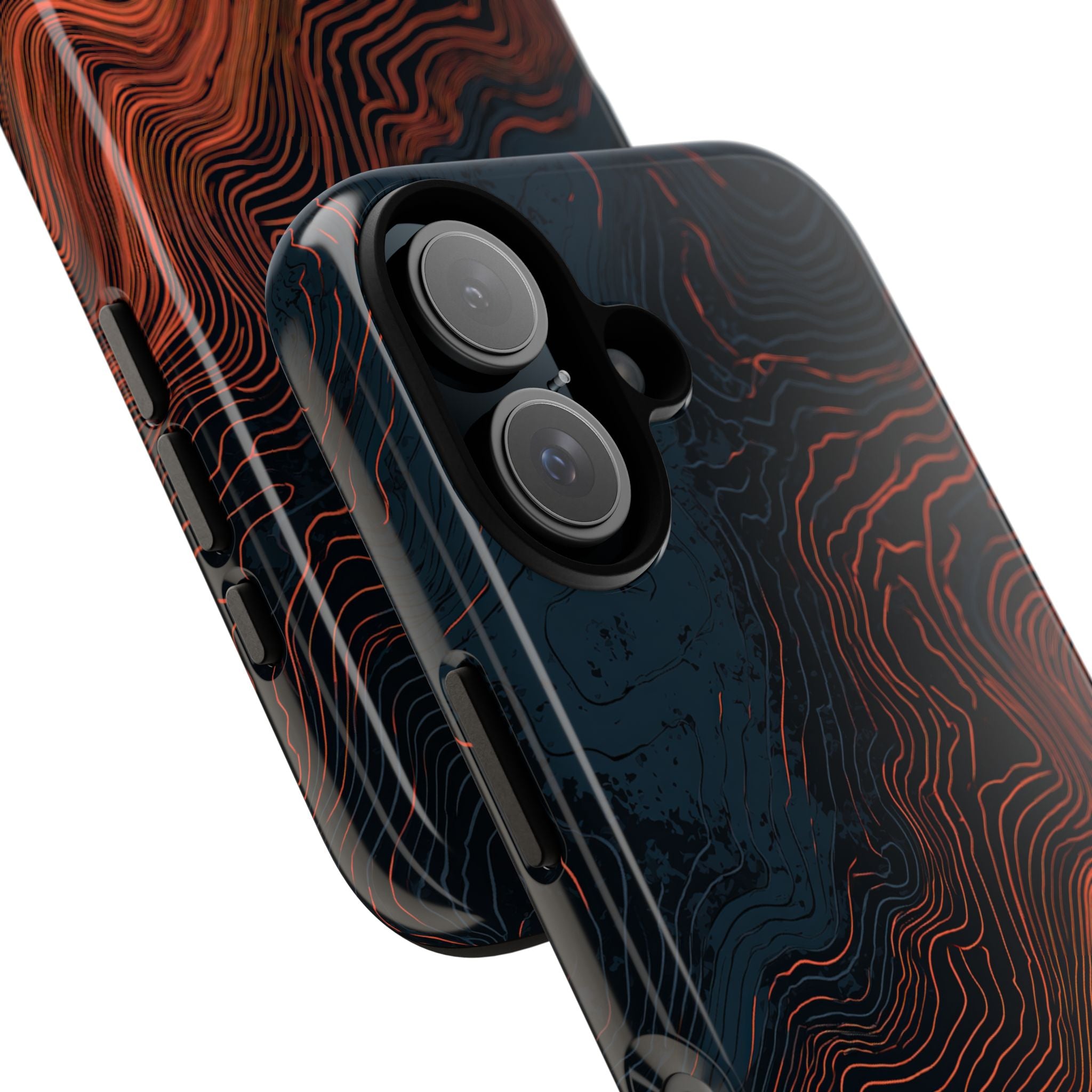 Black Tough Phone Case for iPhone - Volcanic Basalt Map