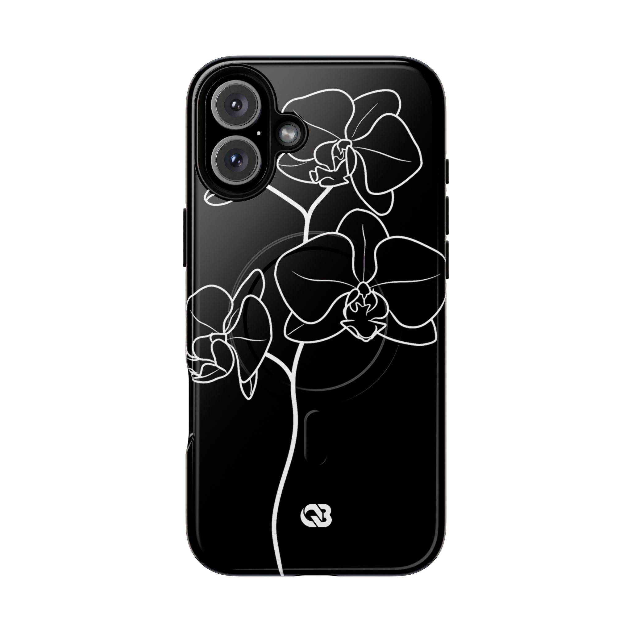 Black Tough 2.0 Magsafe Phone Case for iPhone - Noir Alabaster Orchid