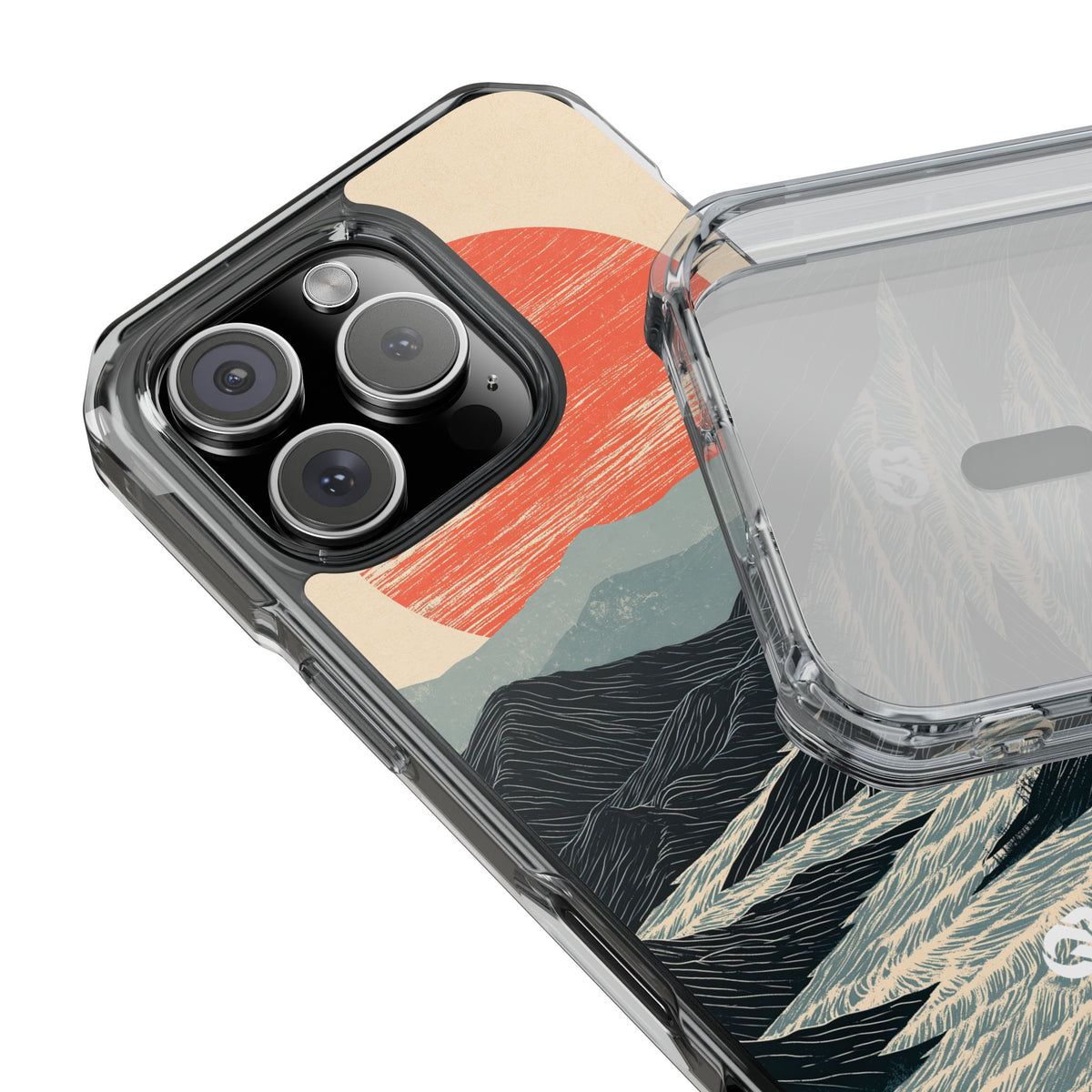 Crimson Ridge Horizon · Clear Impact Magnetic Phone Case for iPhone · Black