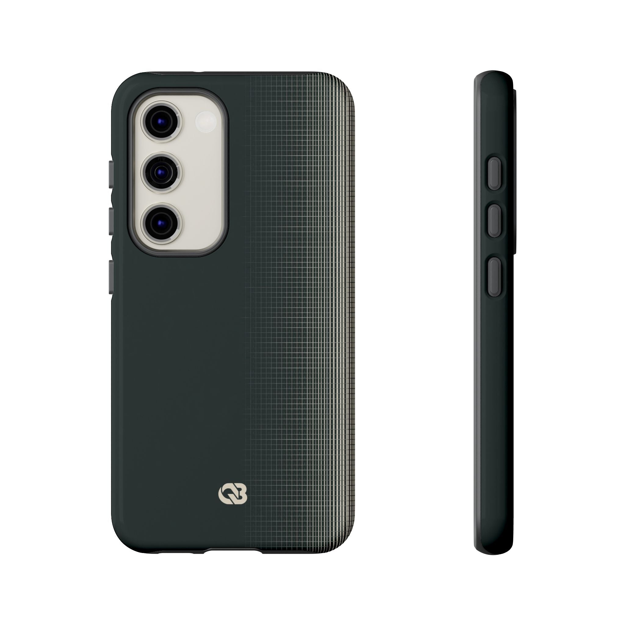 Grey Tough Phone Case for Samsung - Charcoal Tech Grid