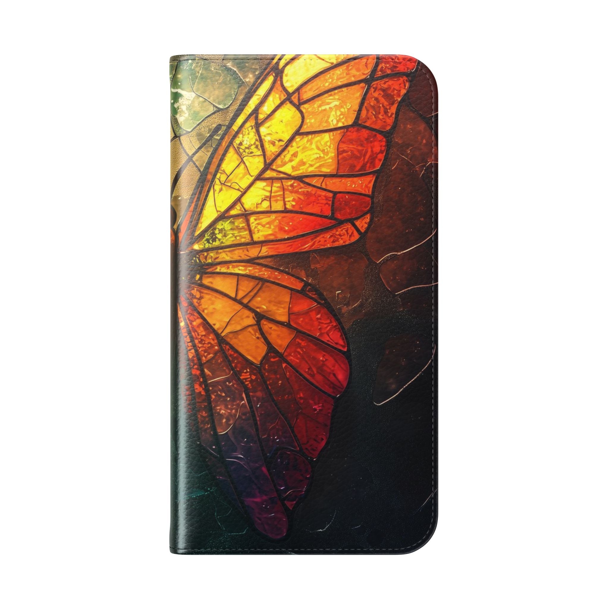 Stained Glass Butterfly - iPhone 15 Plus Case - Wallet