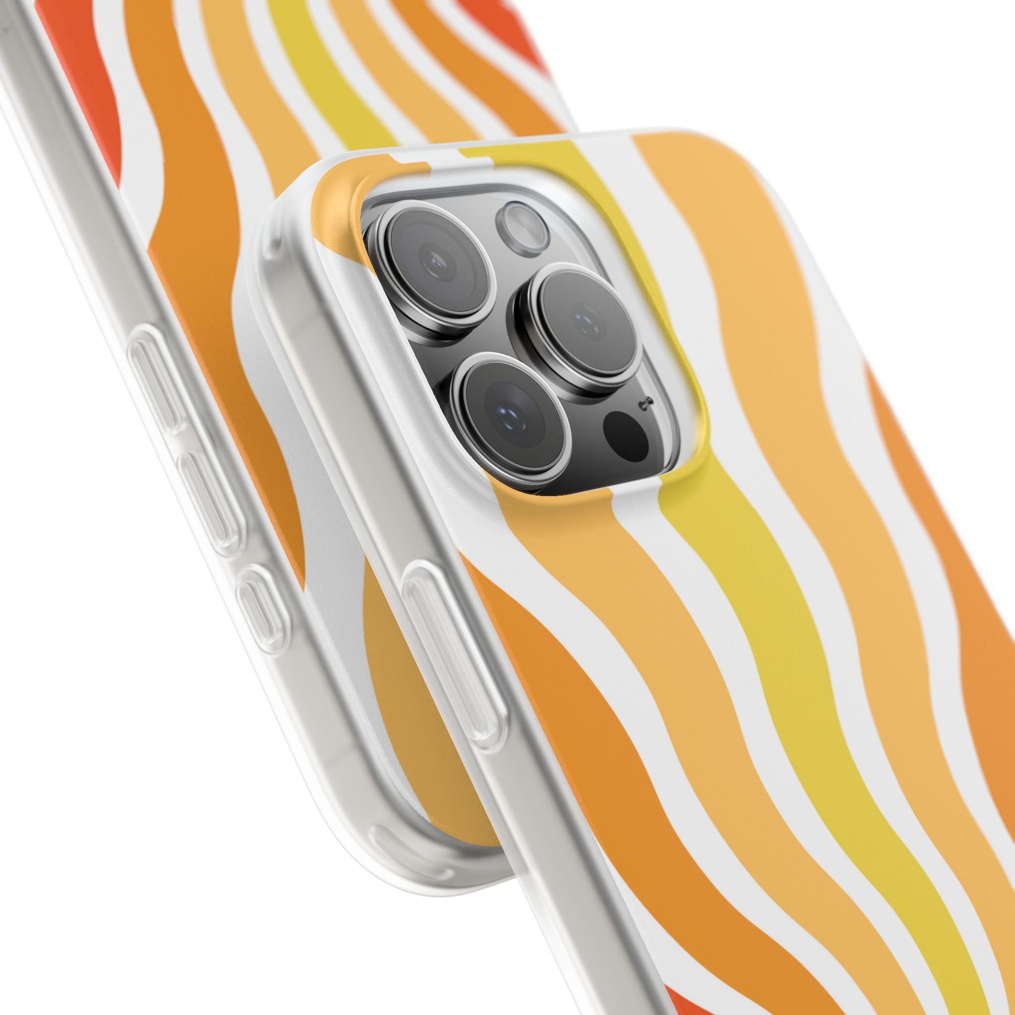 Amber Solar Waves · Soft Phone Case for iPhone