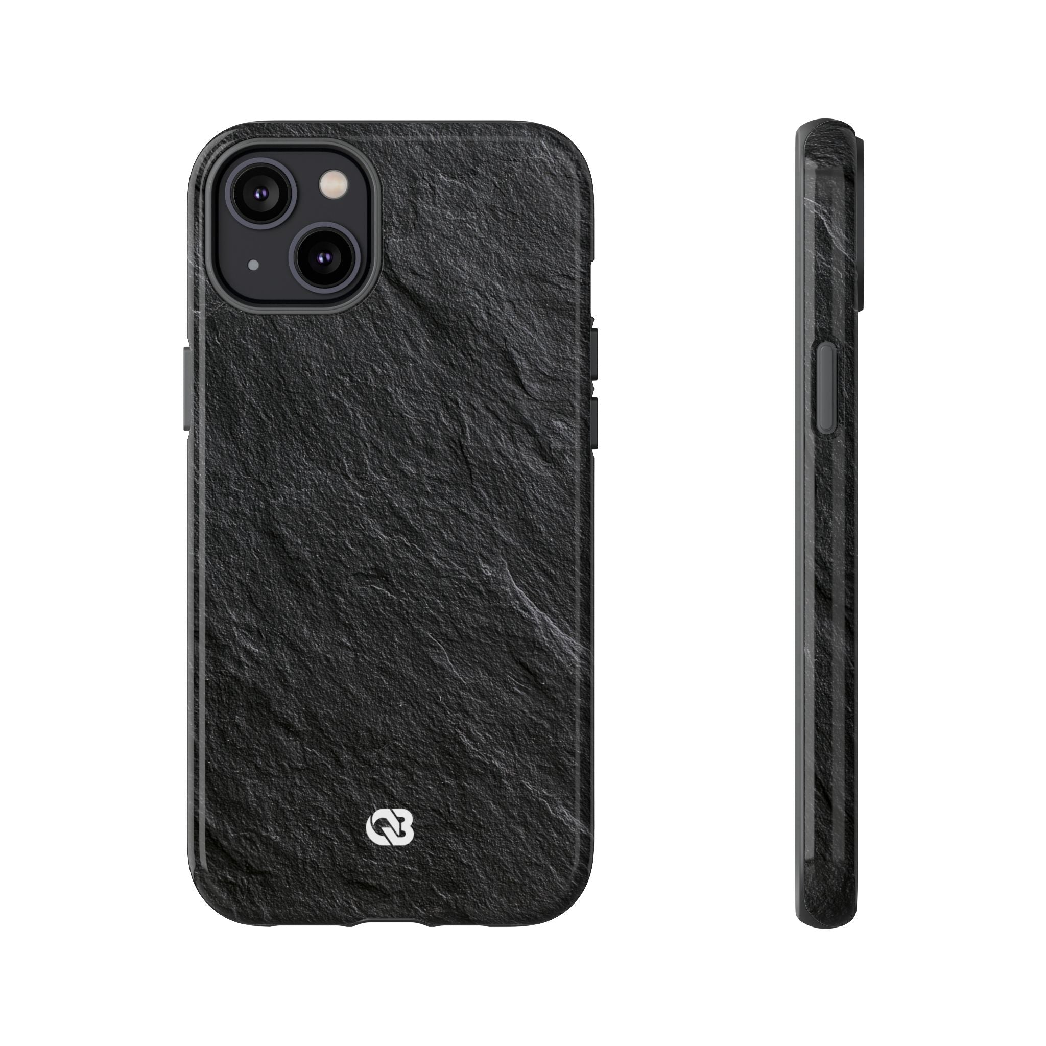 Black Tough Phone Case for iPhone - Raw Obsidian Slate
