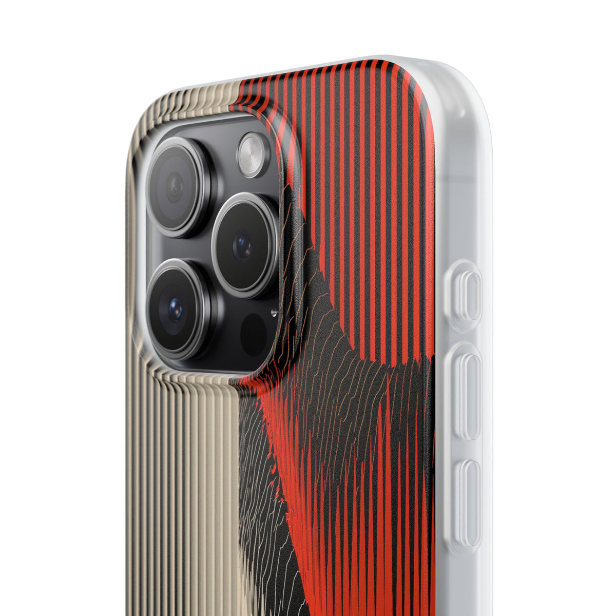 Red Lite Phone Case for iPhone - Crimson Pulse Topo