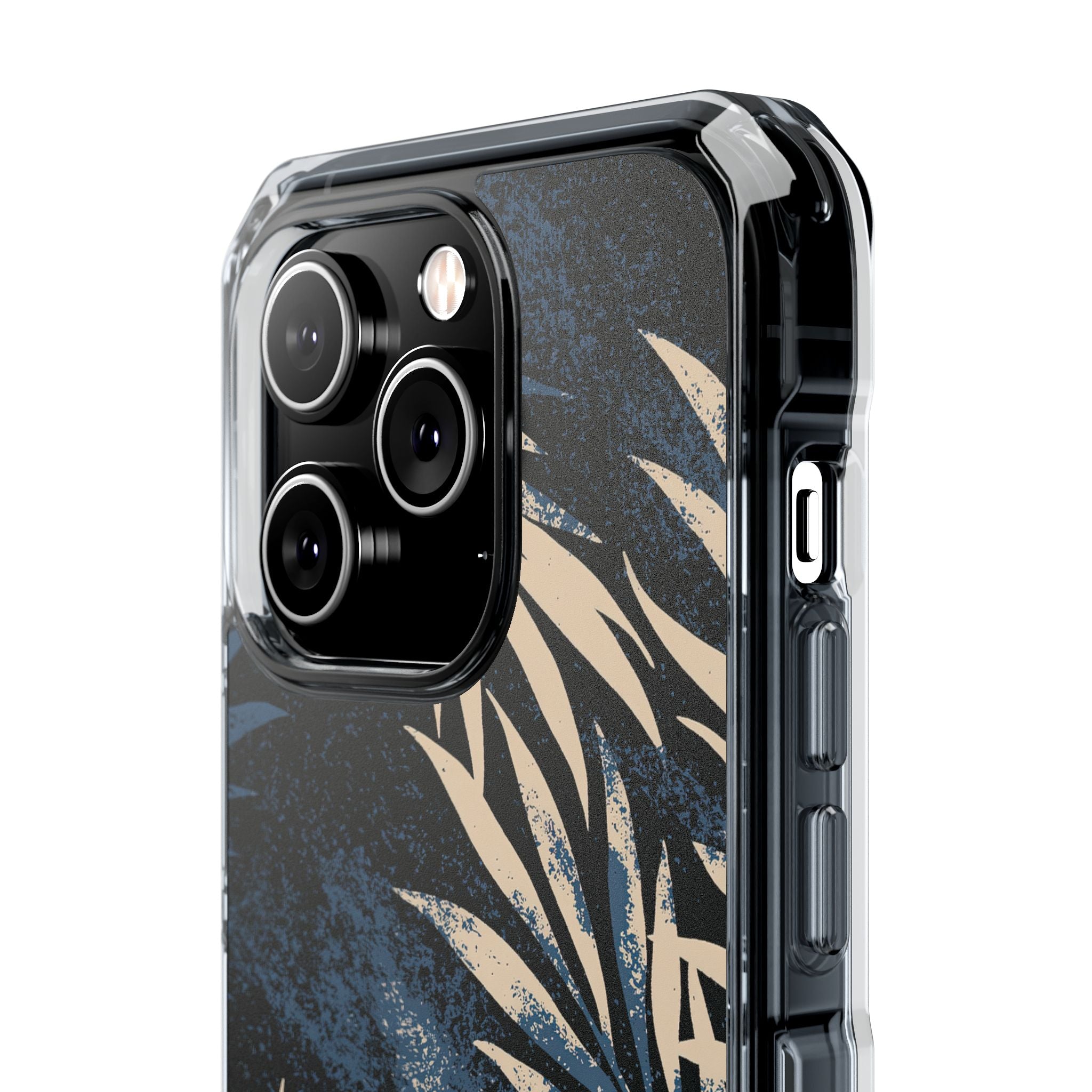 Blue Impact MagSafe Phone Case for iPhone - Midnight Indigo Palm