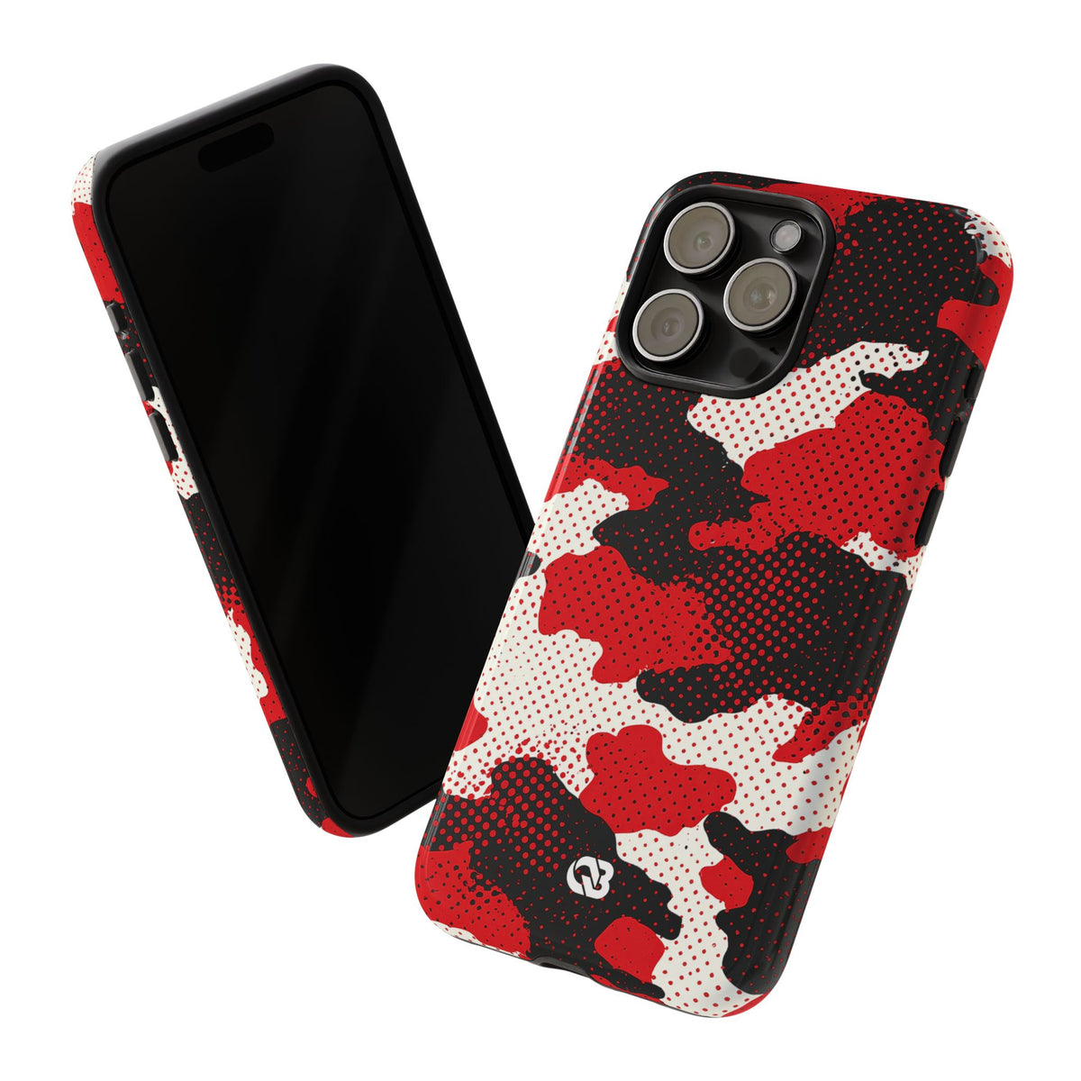 Crimson Halftone Camo · Tough Phone Case for iPhone · Red