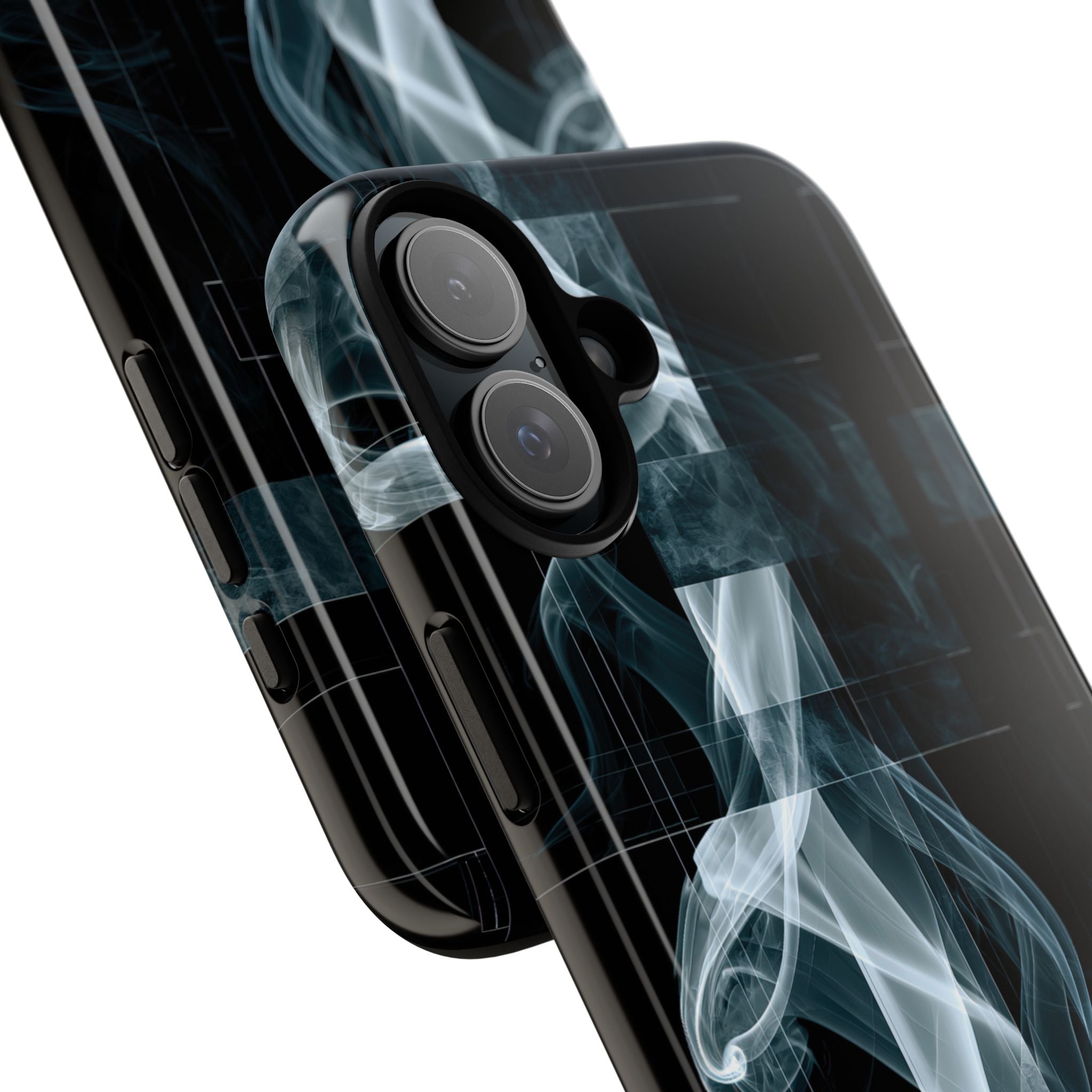 Black Tough Phone Case for iPhone - Arctic Vapor Grid