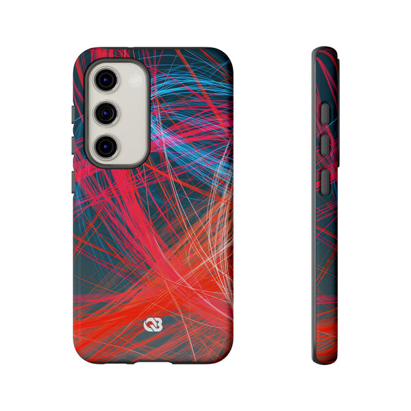 Neon Fiber Stream · Tough Phone Case for Samsung · Red