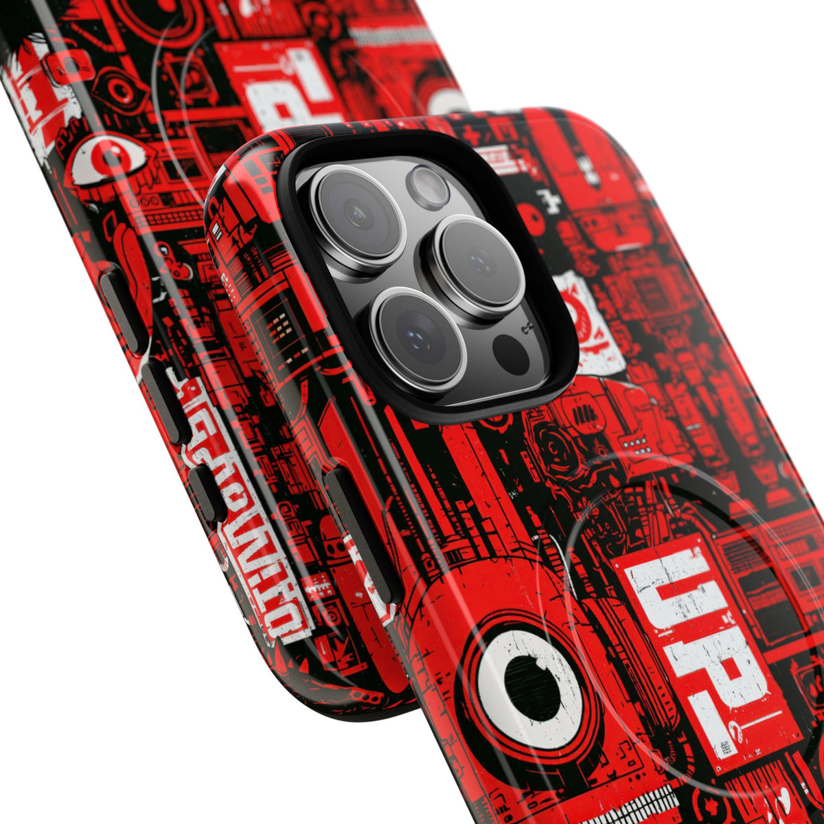 Neo Mecha Collage · Tough 2.0 Magnetic Phone Case for iPhone · Red