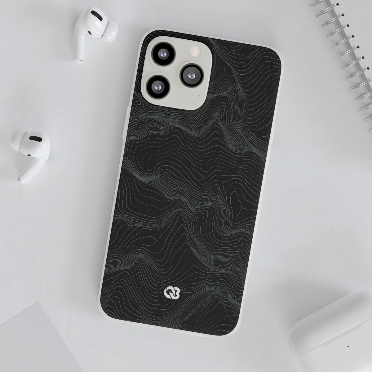 Obsidian Contour Elevation · Lite Phone Case for iPhone · Black