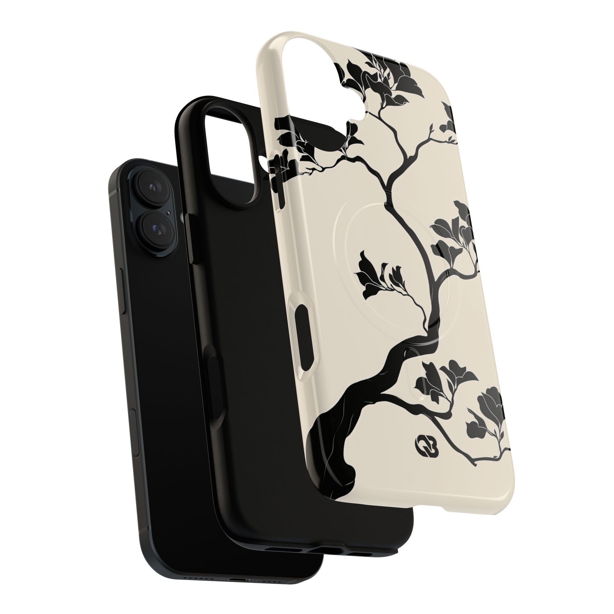 Beige Tough 2.0 Magsafe Phone Case for iPhone - Obsidian Bonsai Silhouette