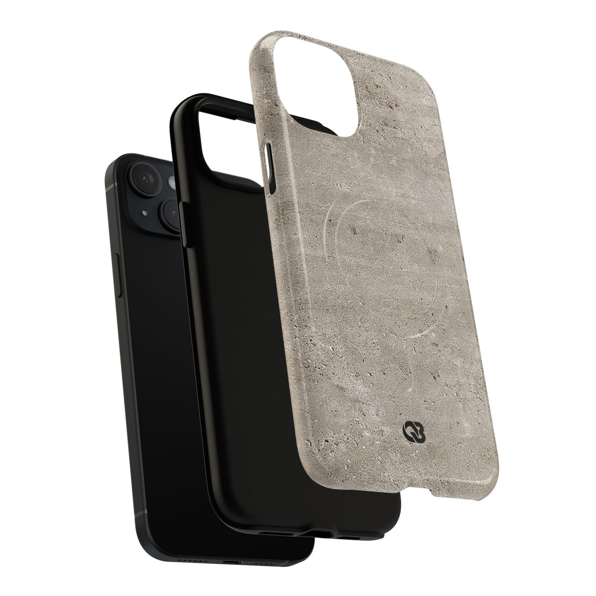 Grey Tough 2.0 Magsafe Phone Case for iPhone - Brutalist Stone Grit