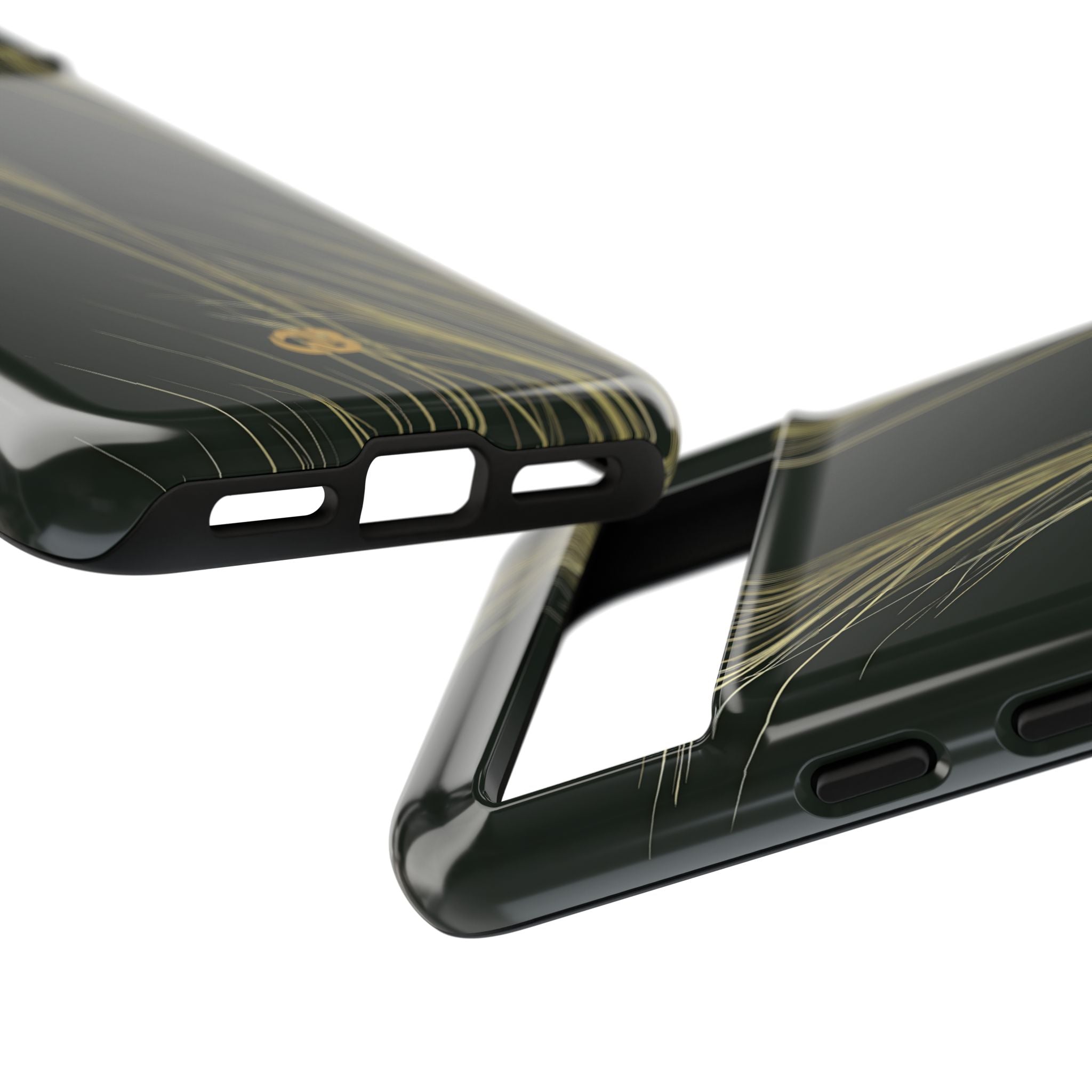 Green Tough Phone Case for Google Pixel - Midnight Gilded Grass