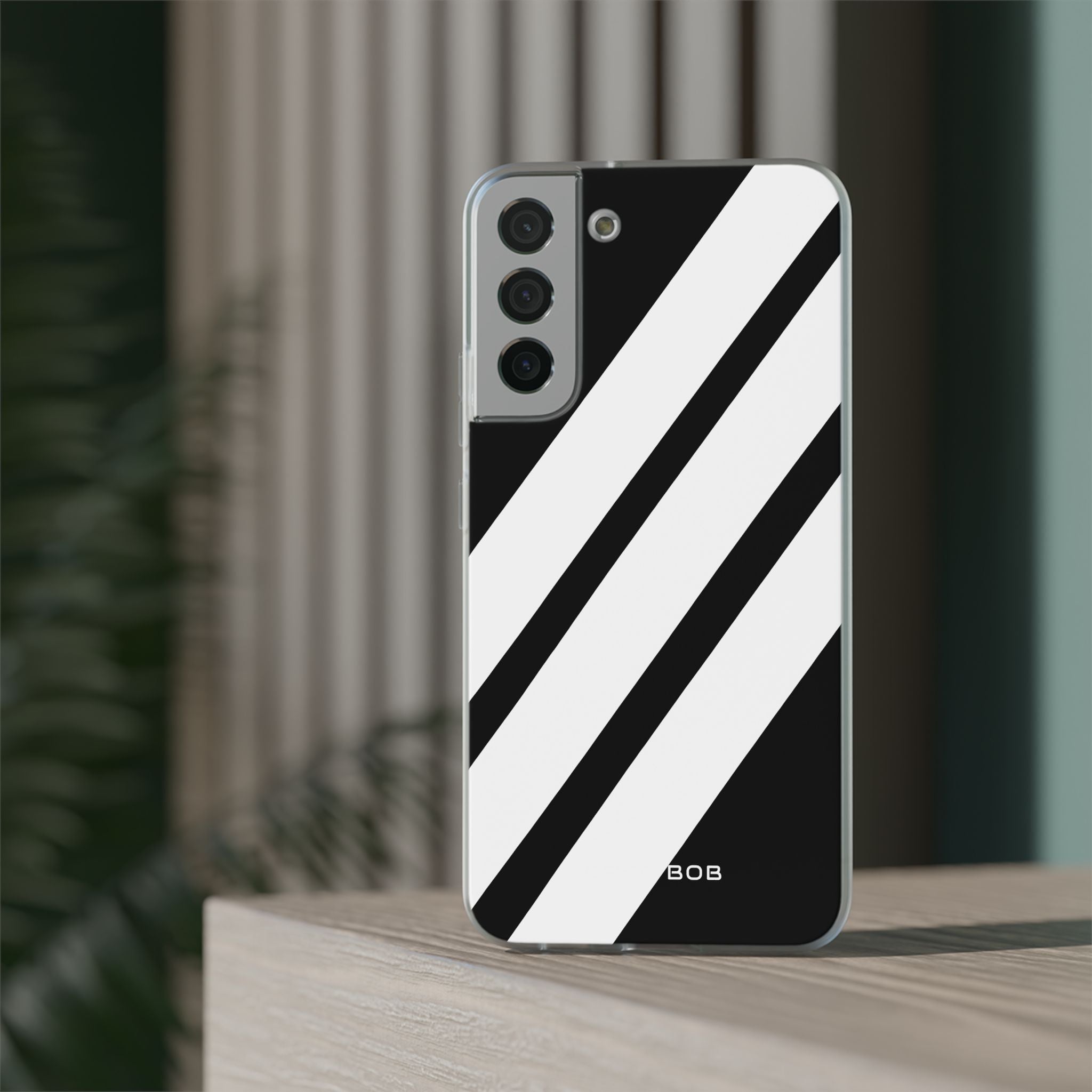 Diagonale Streifen Noir Samsung S22 Plus Case - Soft