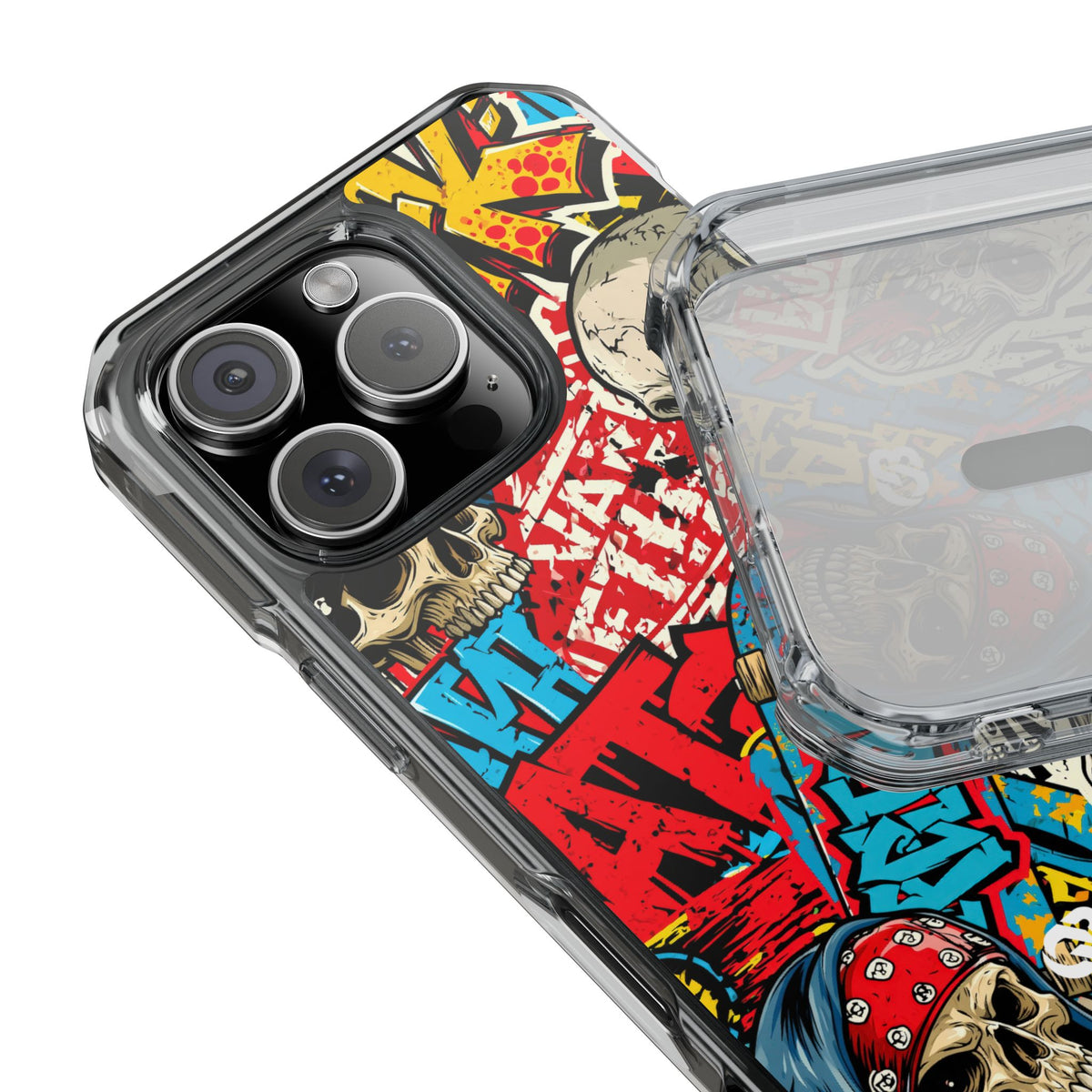 Skate Skull Riot · Clear Impact Magnetic Phone Case for iPhone · Red