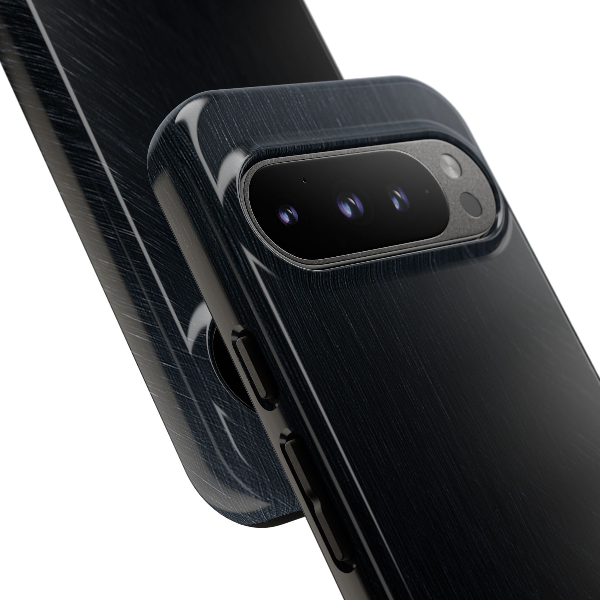 Black Tough Phone Case for Google Pixel - Midnight Brushed Grain