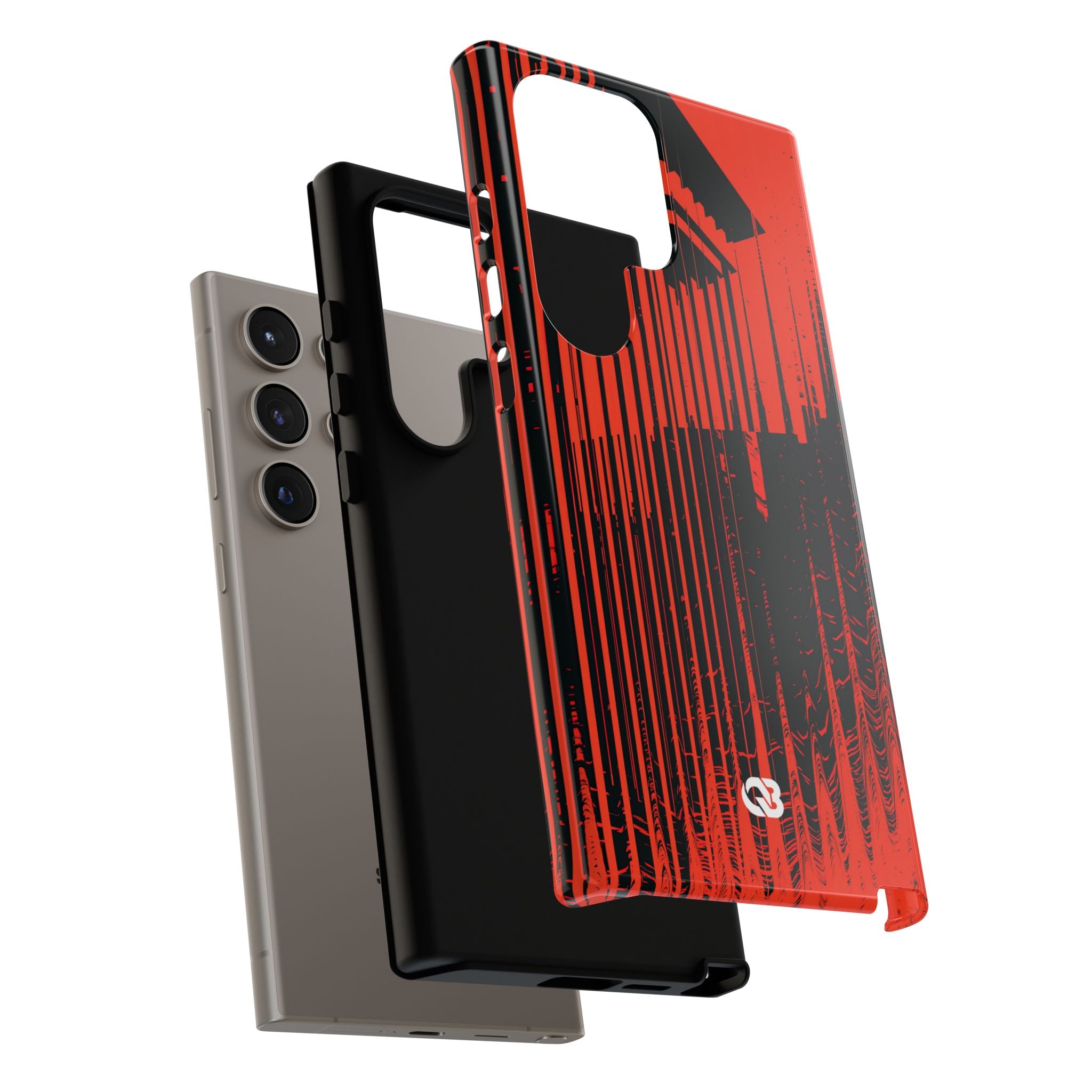 Red Tough Phone Case for Samsung - Crimson Brutalist Distortion
