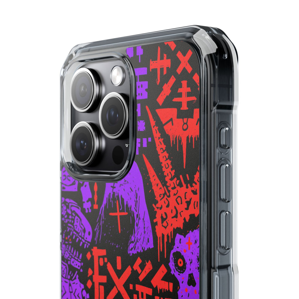 Underground Cyber Glyphs · Clear Impact Magnetic Phone Case for iPhone · Black