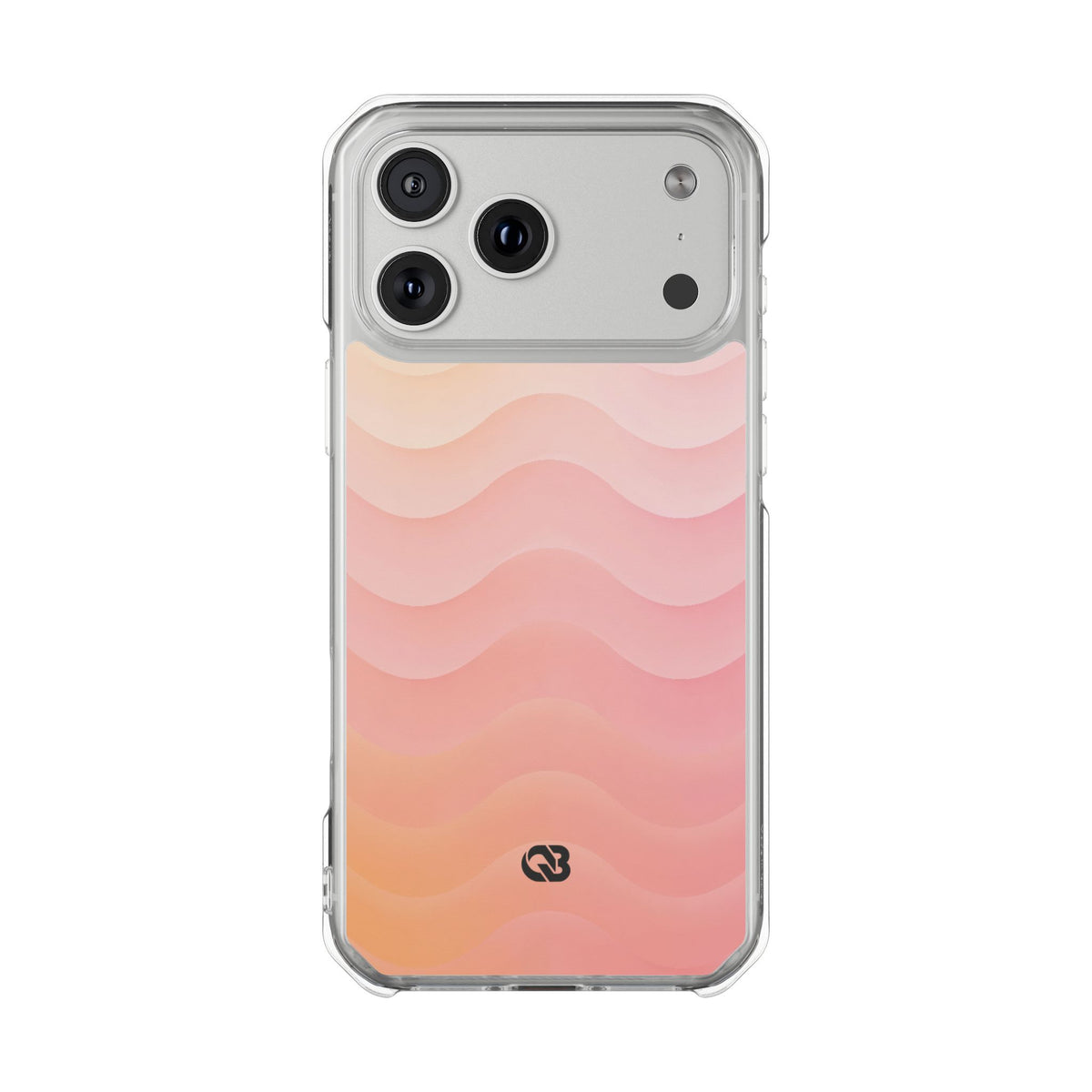 Blush Horizon Waves · Clear Impact Magnetic Phone Case for iPhone · Pink