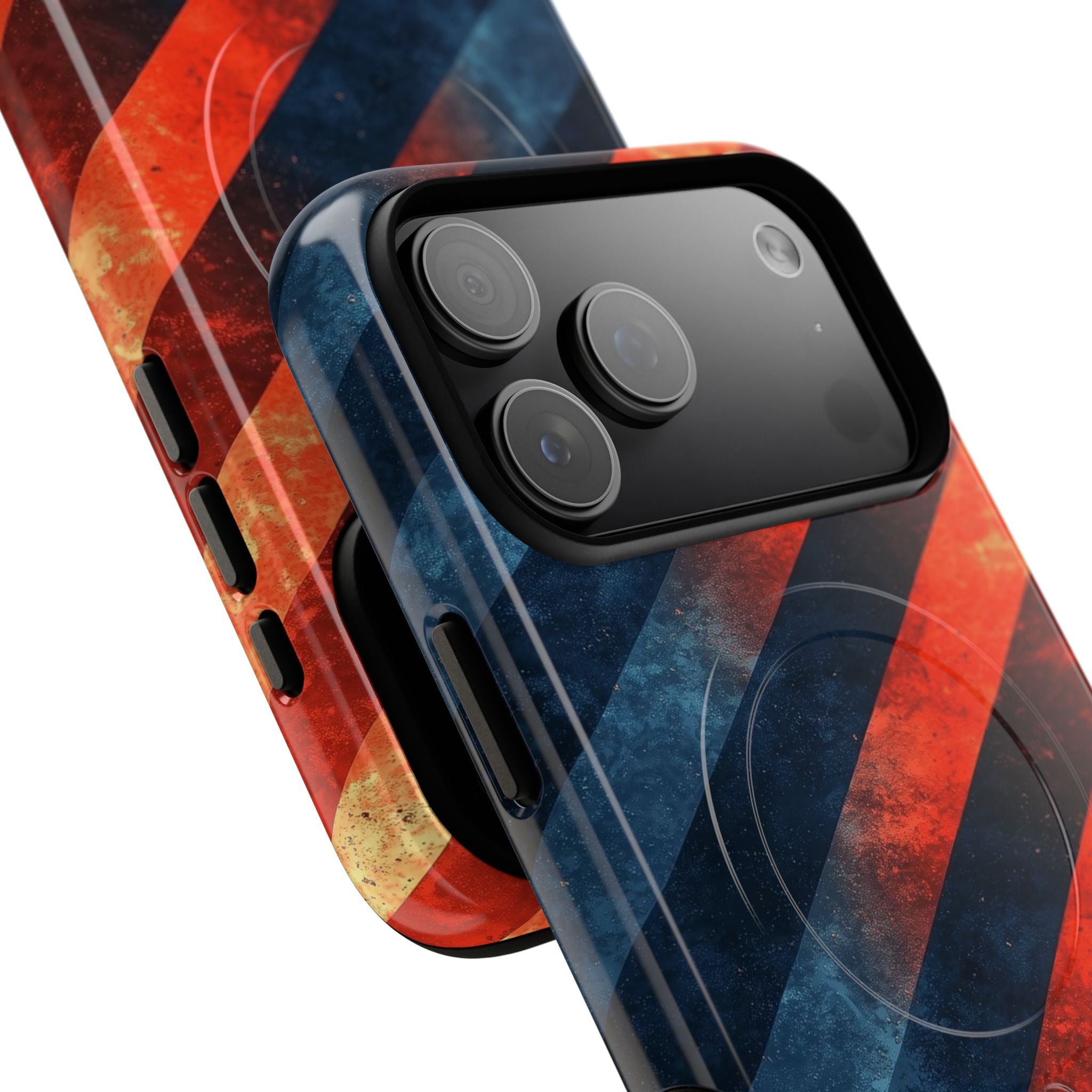 Diagonal Stripes Blaze iPhone 17 Pro Max Case - Tough+ - CASE•BOB