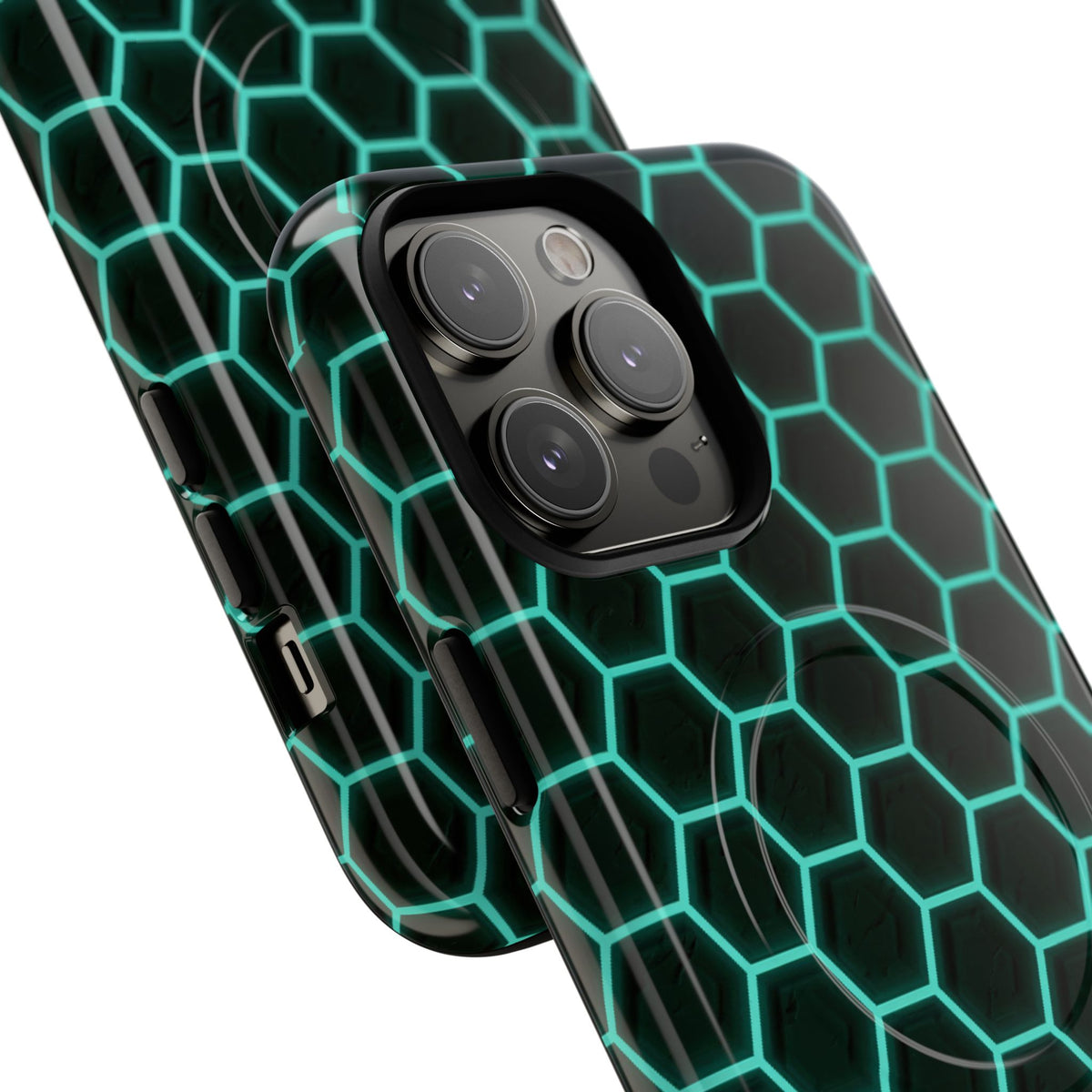 Neon Hex Spectrum · Tough 2.0 Magnetic Phone Case for iPhone · Teal