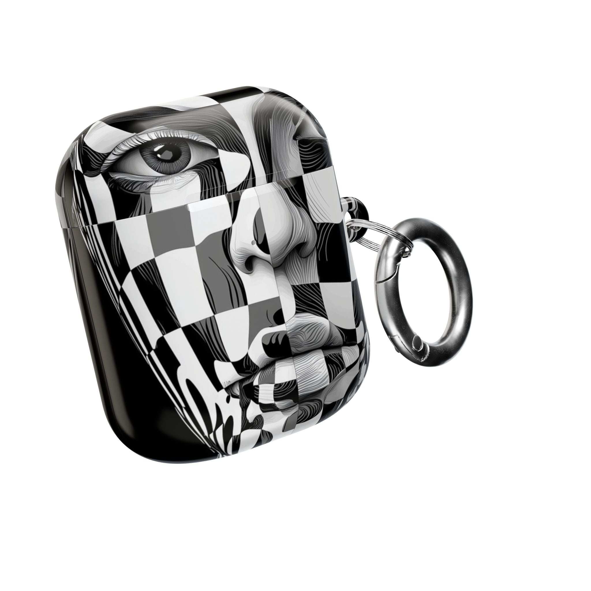 Mirrored Checkerboard Face - AirPods Case