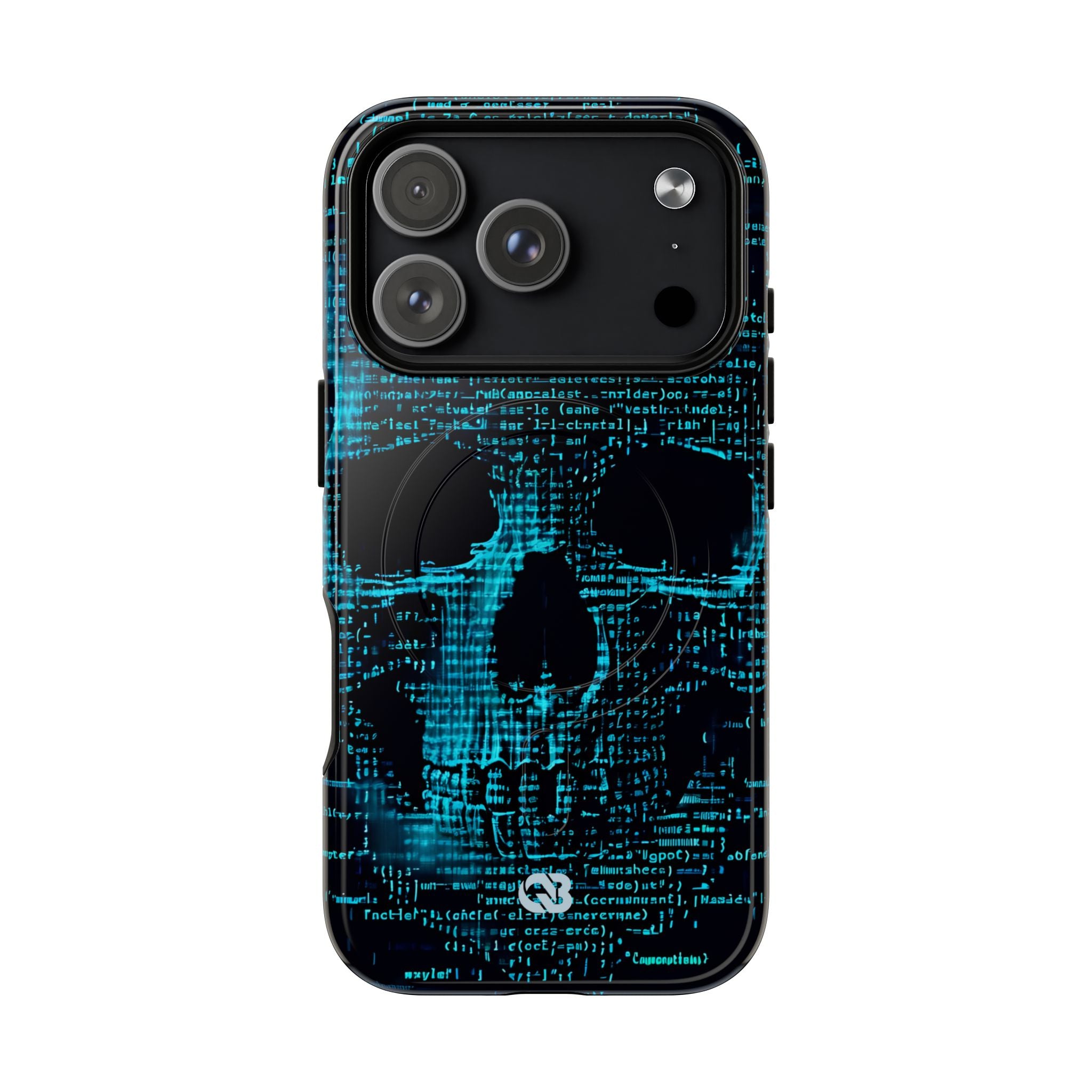 Cyan Glitch Skull · Tough+ Magsafe