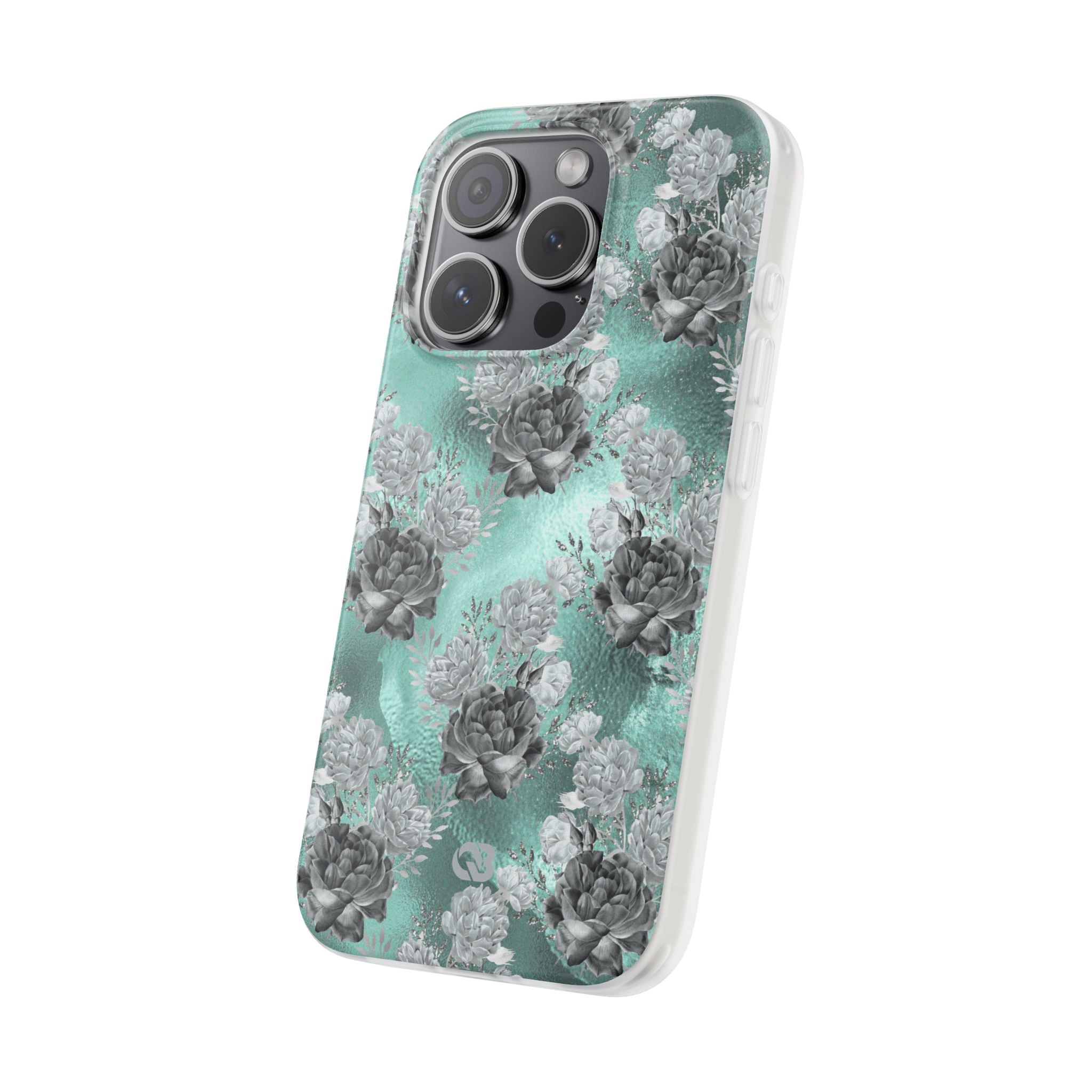 Frost Mint Floral · Soft Handyhülle für iPhone