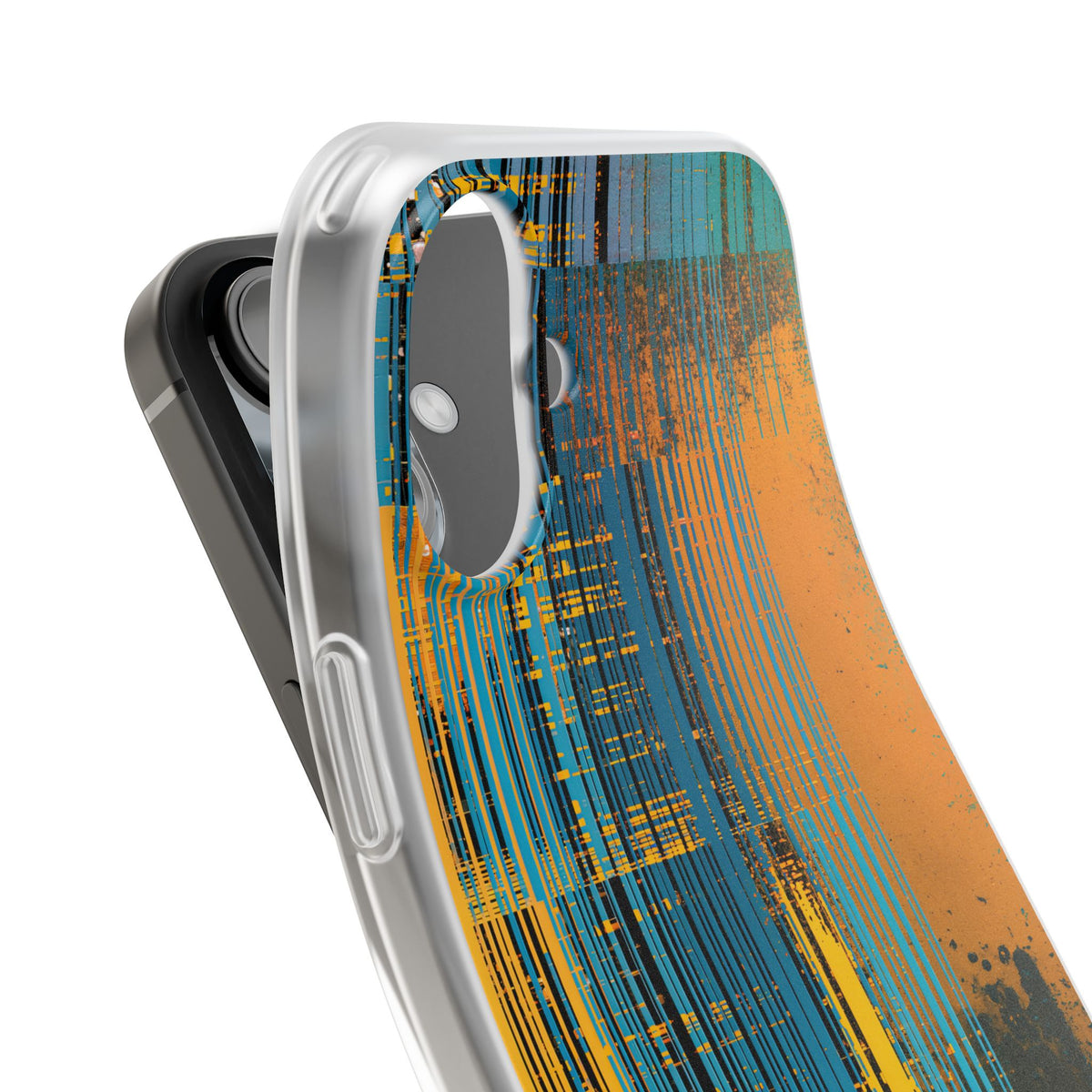 Cyber Glitch Stream · Lite Phone Case for iPhone · Teal