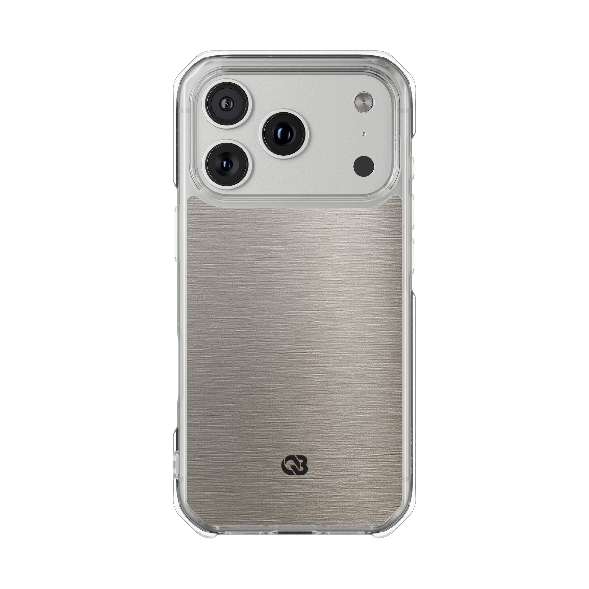 Grey Impact MagSafe Phone Case for iPhone - Brushed Nickel Linen