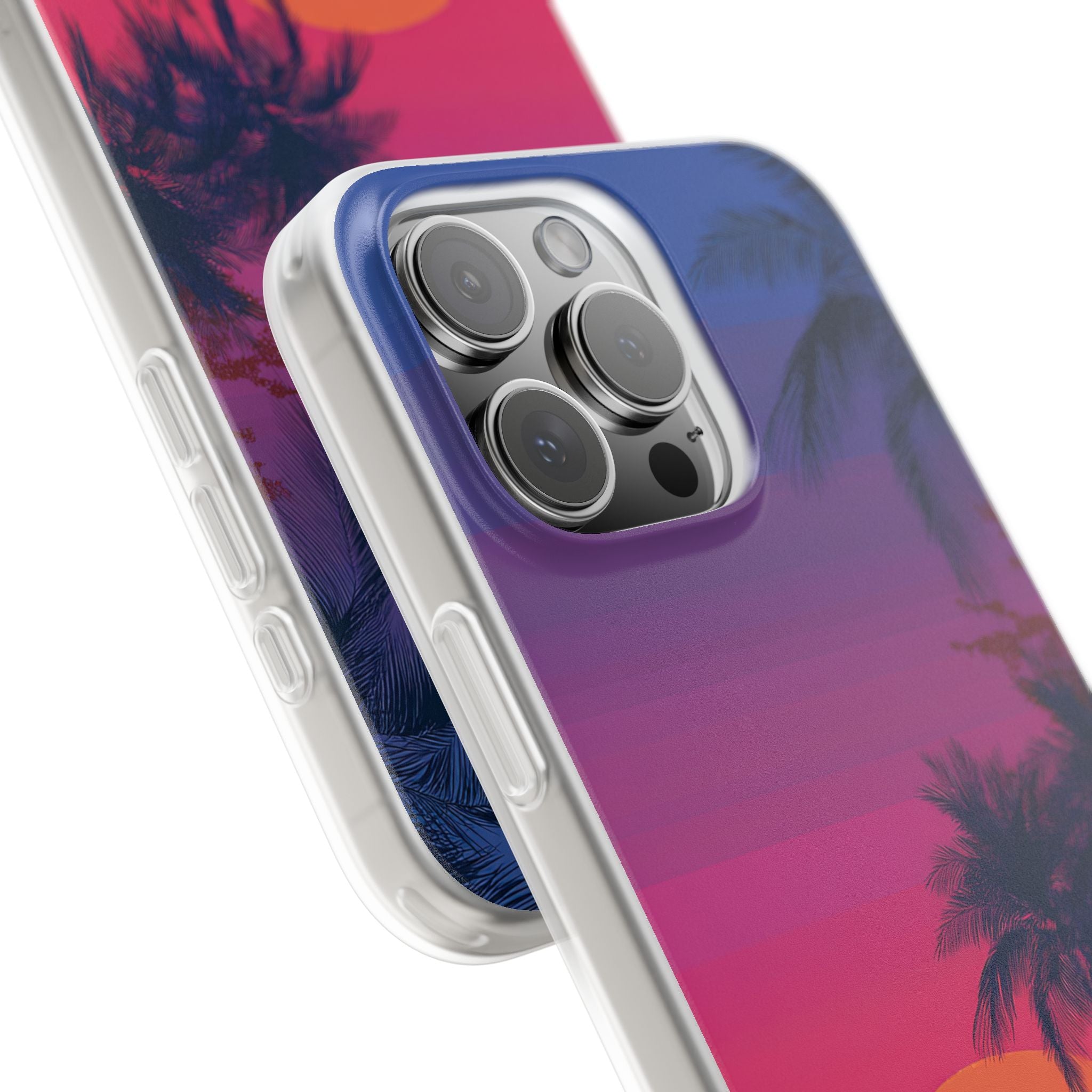 Neon Horizon Palms · Soft Capa para iPhone
